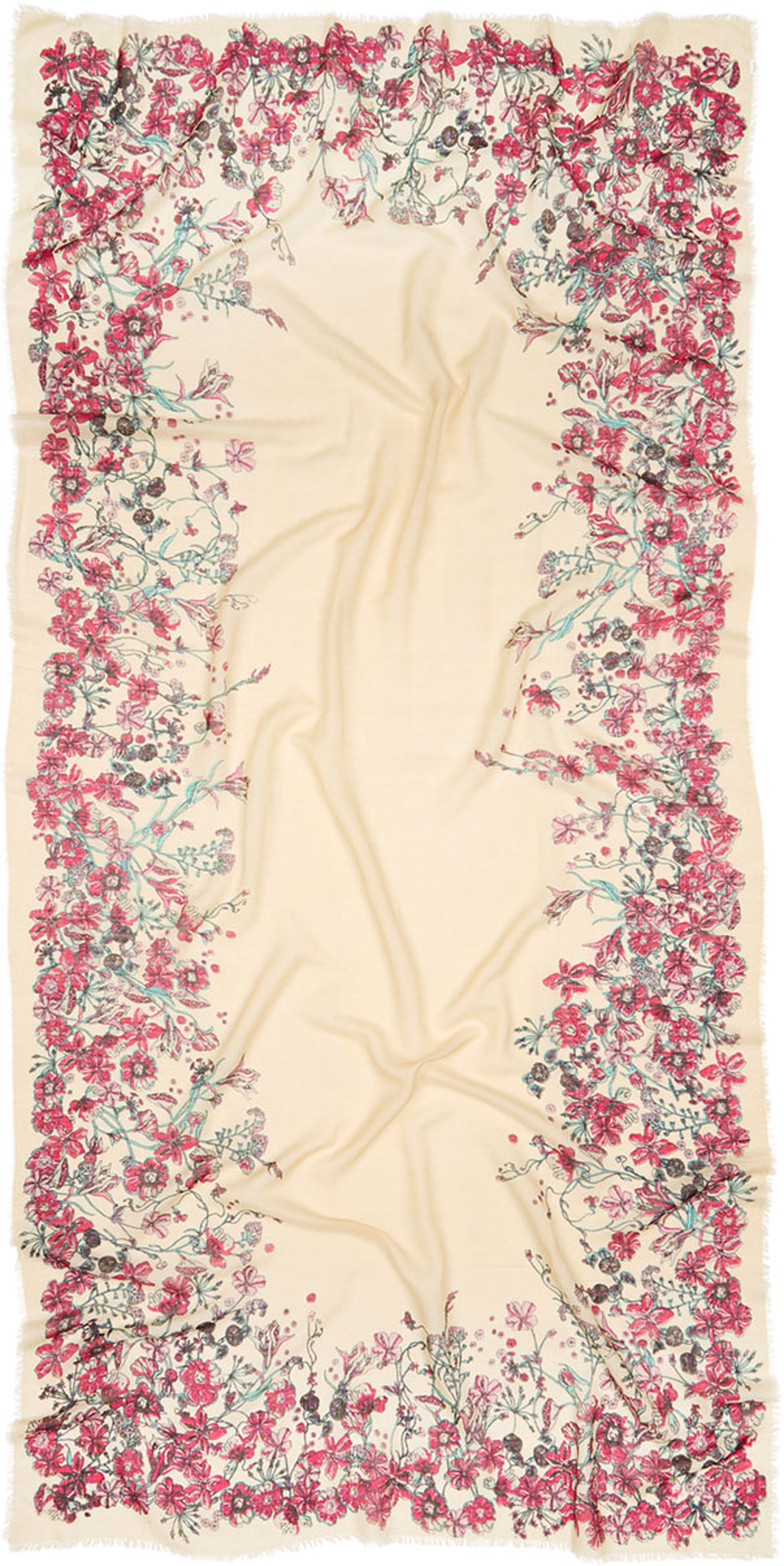 Floralia Siw Scarf, från Becksöndergaard, i färgen Buttercream White. Klicka för att öppna bilden i stort format