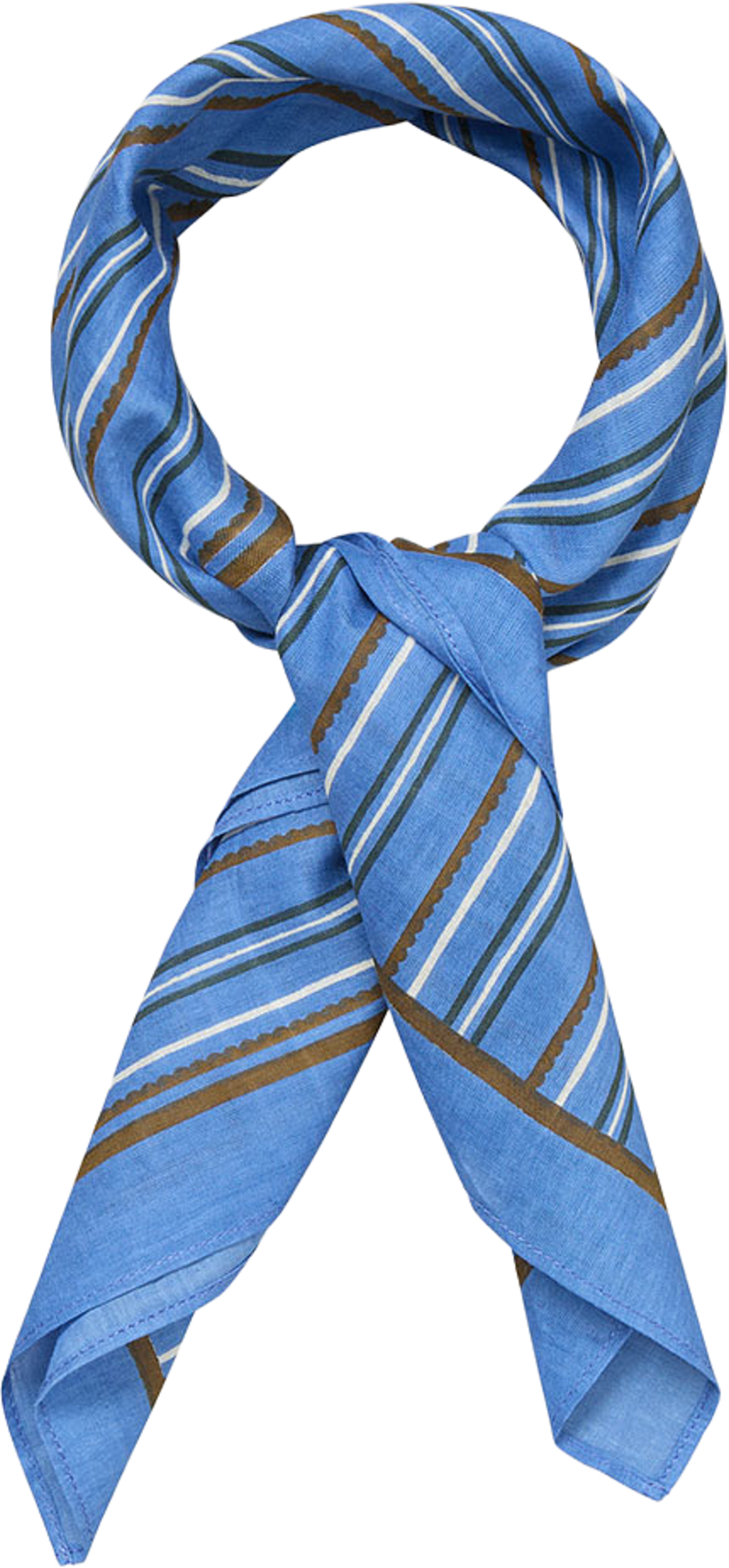 Scallopia Striped Cotta Scarf, från Becksöndergaard, i färgen Azure Blue. Klicka för att öppna bilden i stort format