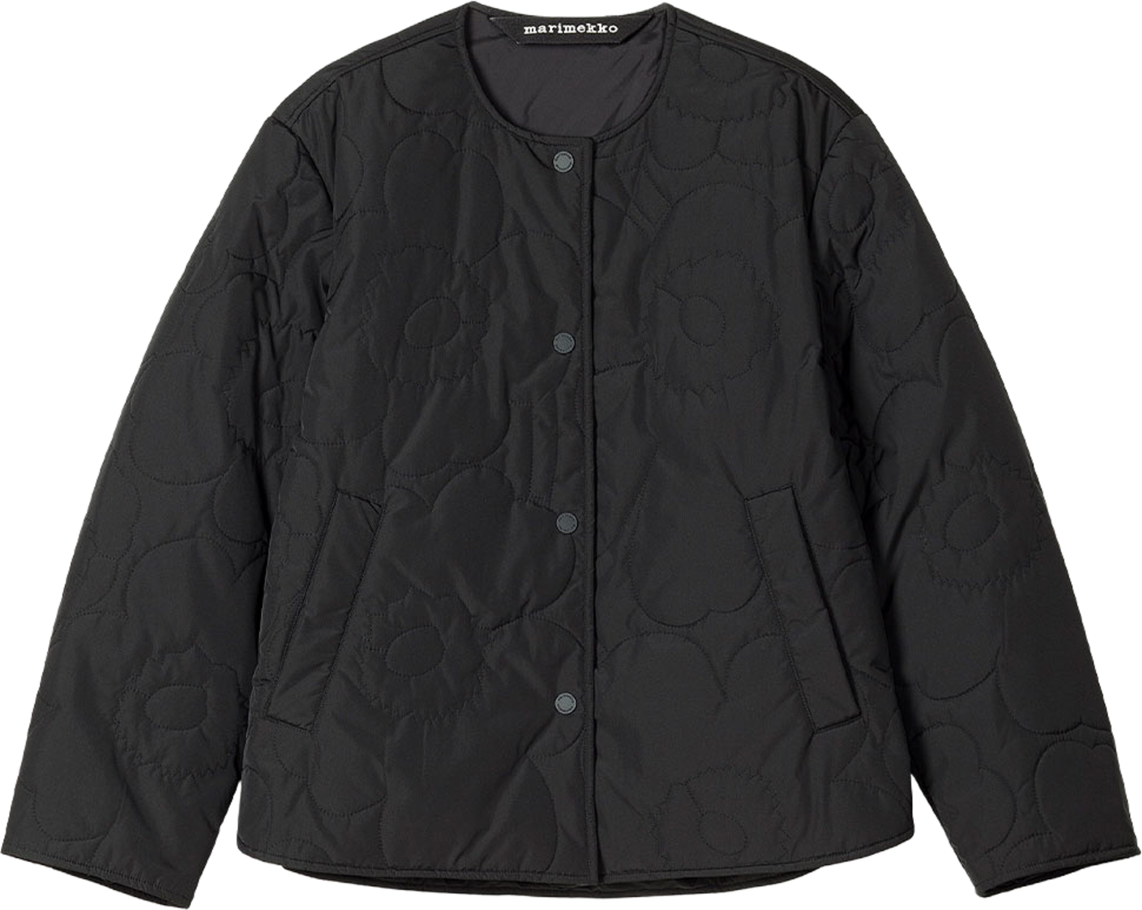 Kapseli Piirto Unikko Padded Jacket, från Marimekko, i färgen Black. Black. Klicka för att öppna bilden i stort format