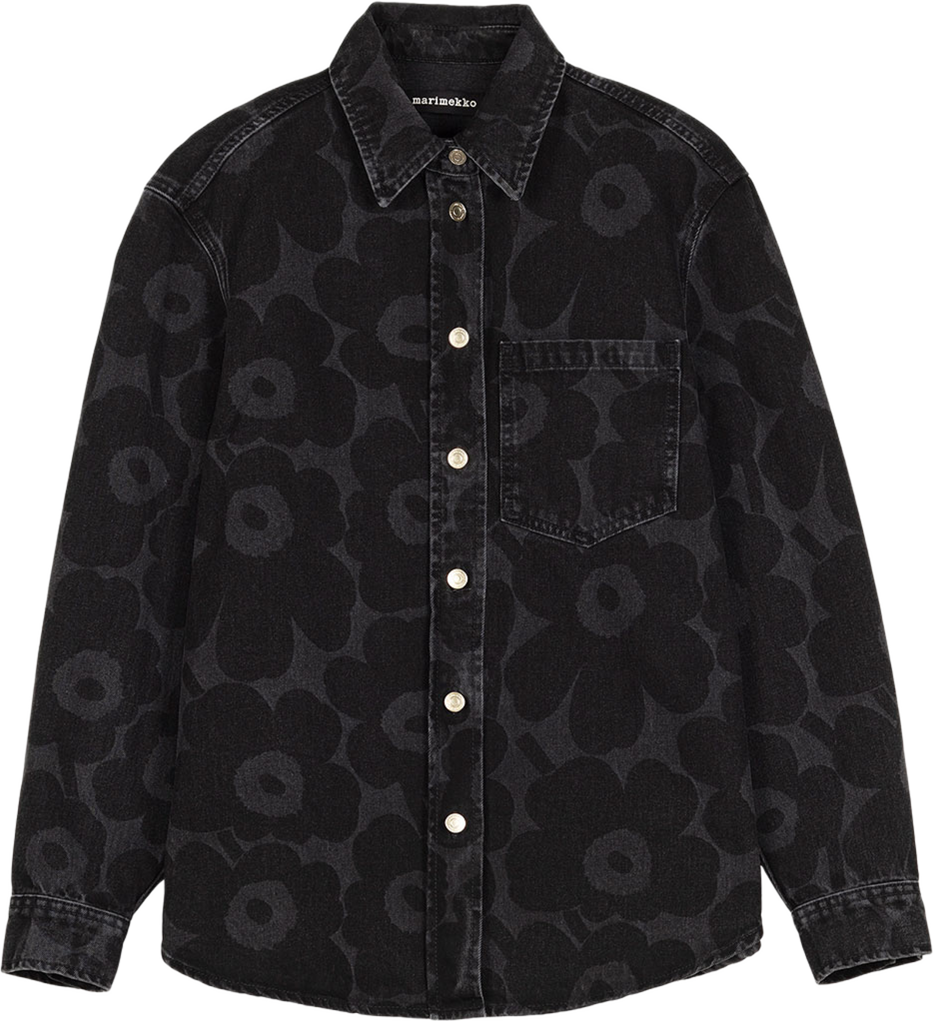 Maridenim Vaihe Unikko Shirt, från Marimekko, i färgen Washed Black. Klicka för att öppna bilden i stort format