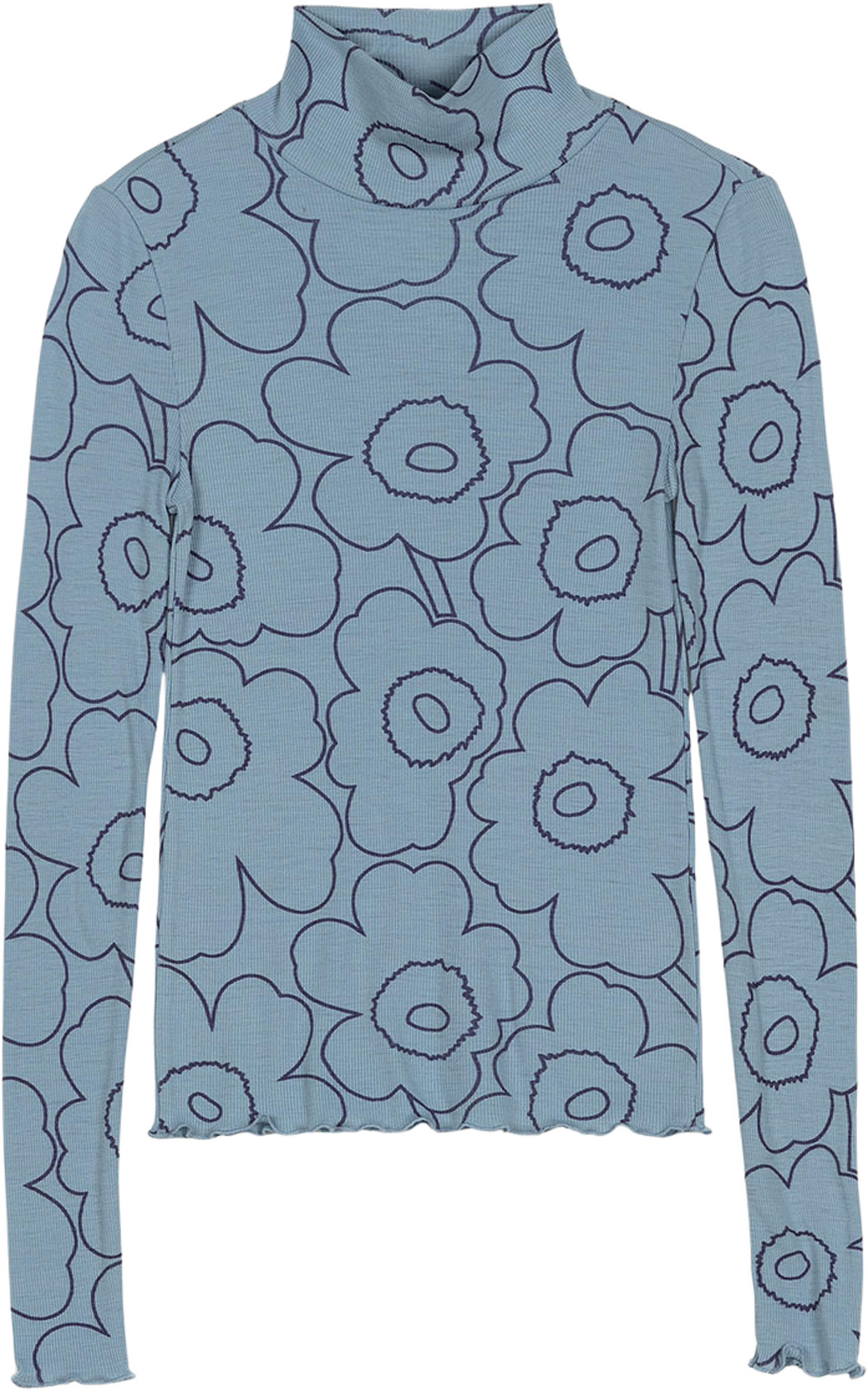 Häilyvä Piirto Unikko Turtleneck Shirt, från Marimekko, i färgen Light Blue, Dark Blue. Klicka för att öppna bilden i stort format