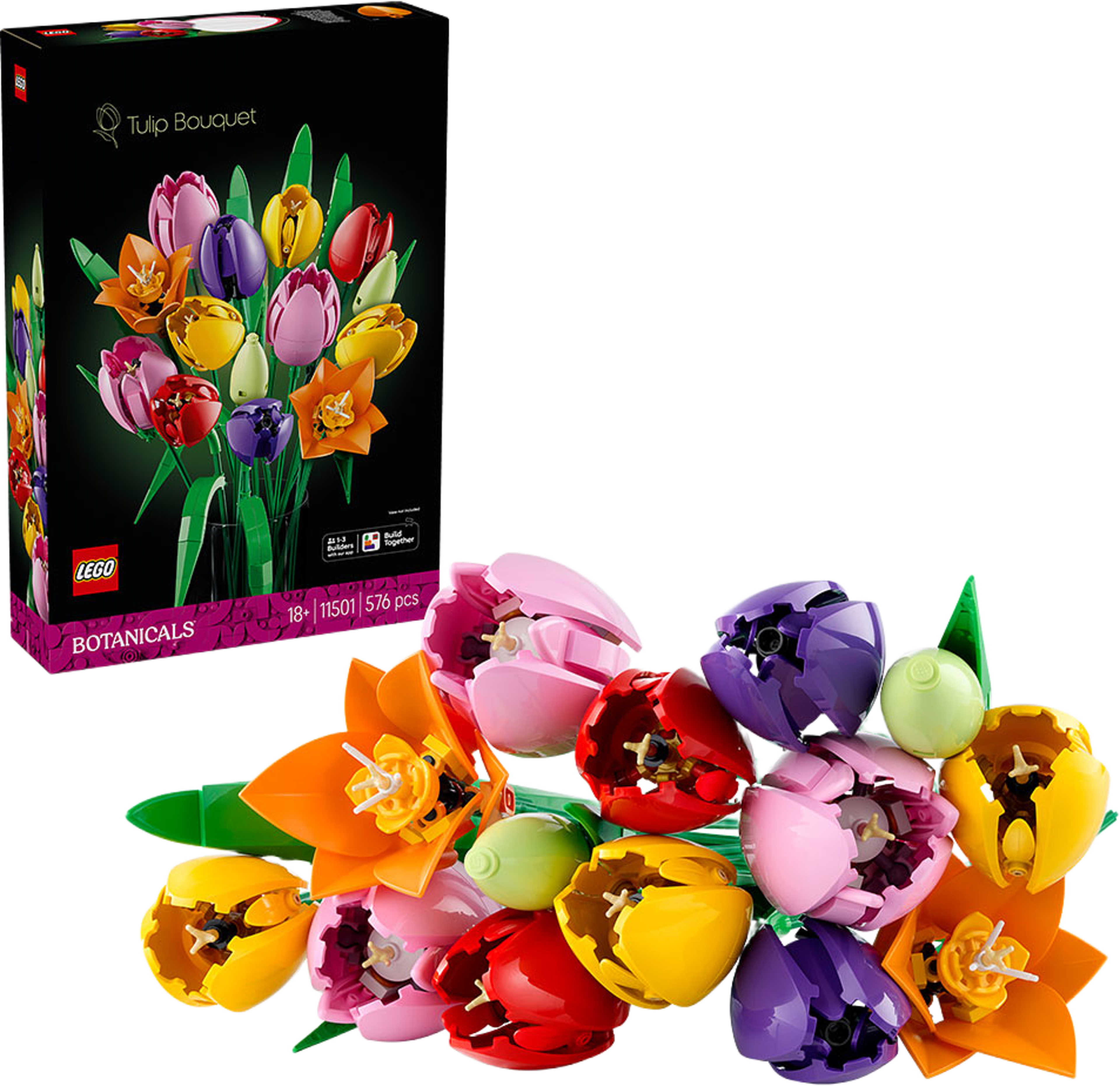 Bukett med tulpaner, från LEGO. Klicka för att öppna bilden i stort format