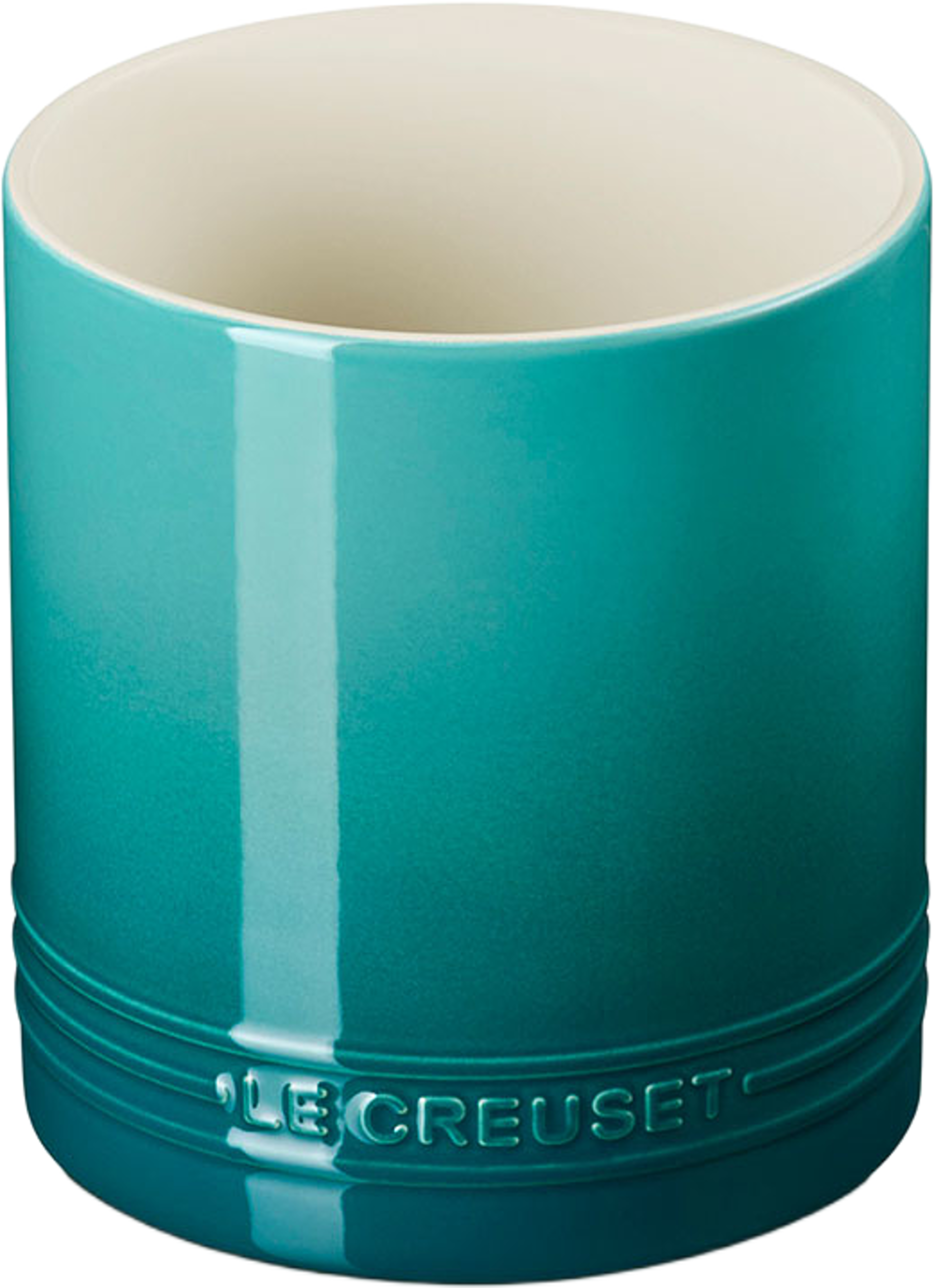 Signature stengods bestick- och redskapskruka 1.1L Bleu Riviera, från Le Creuset, i färgen Bleu Riviera. Klicka för att öppna bilden i stort format