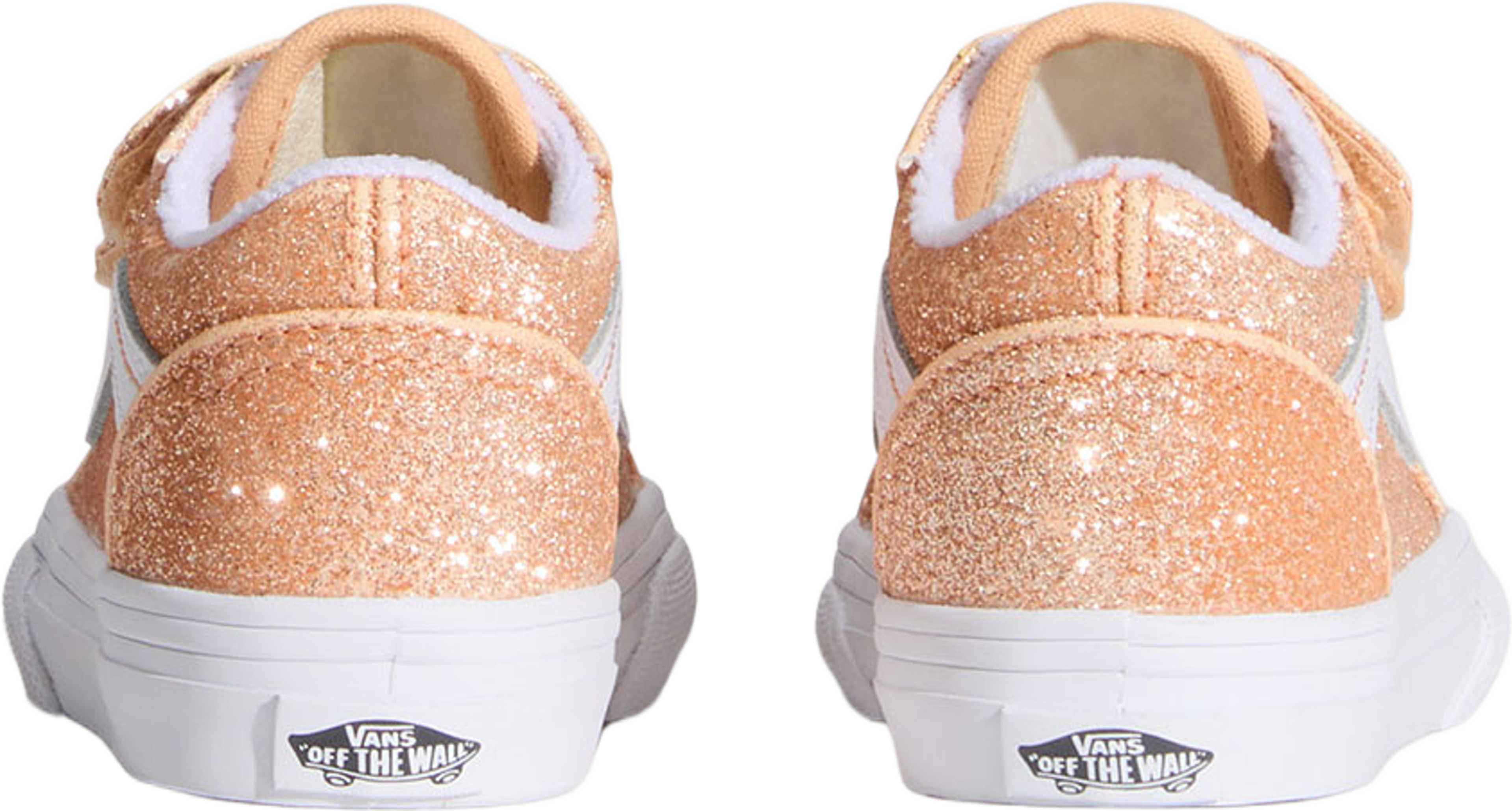 Old Skool V, från Vans, i färgen Apricot Glow,glitter. Klicka för att öppna bilden i stort format