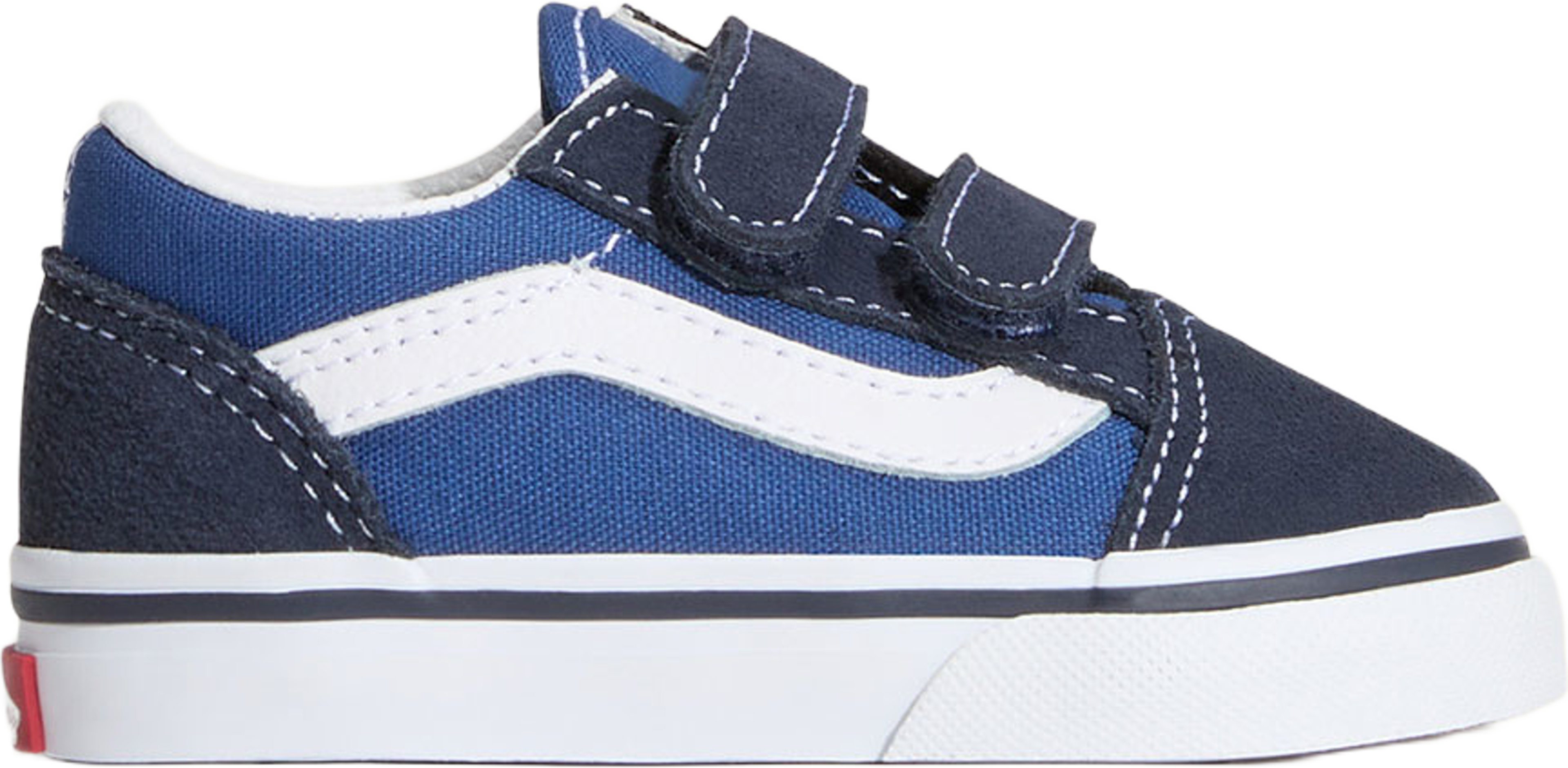 Old Skool V, från Vans, i färgen Navy/True White. Klicka för att öppna bilden i stort format