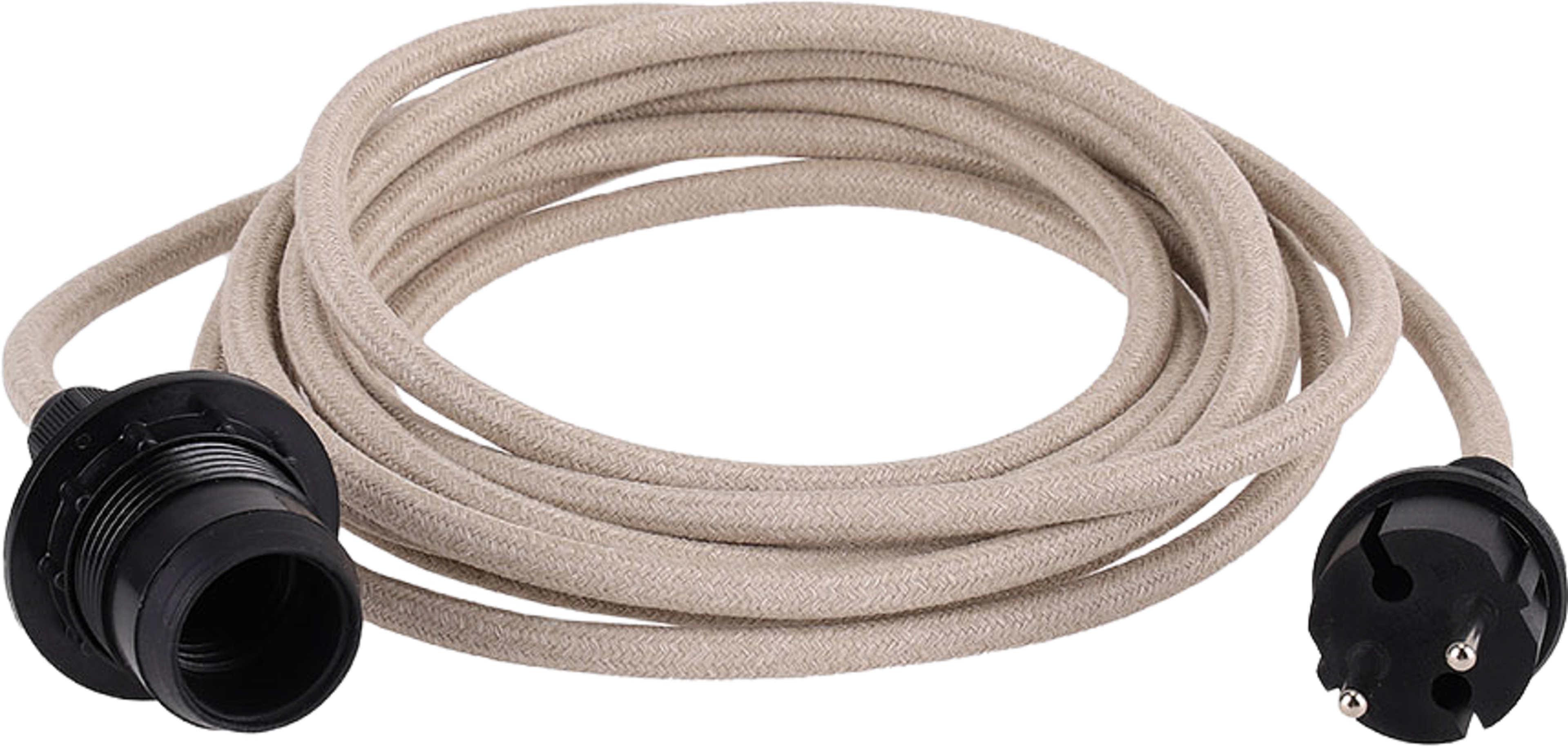 Outdoor cable set textile Natural E27, från Watt&Veke, i färgen Natural. Klicka för att öppna bilden i stort format