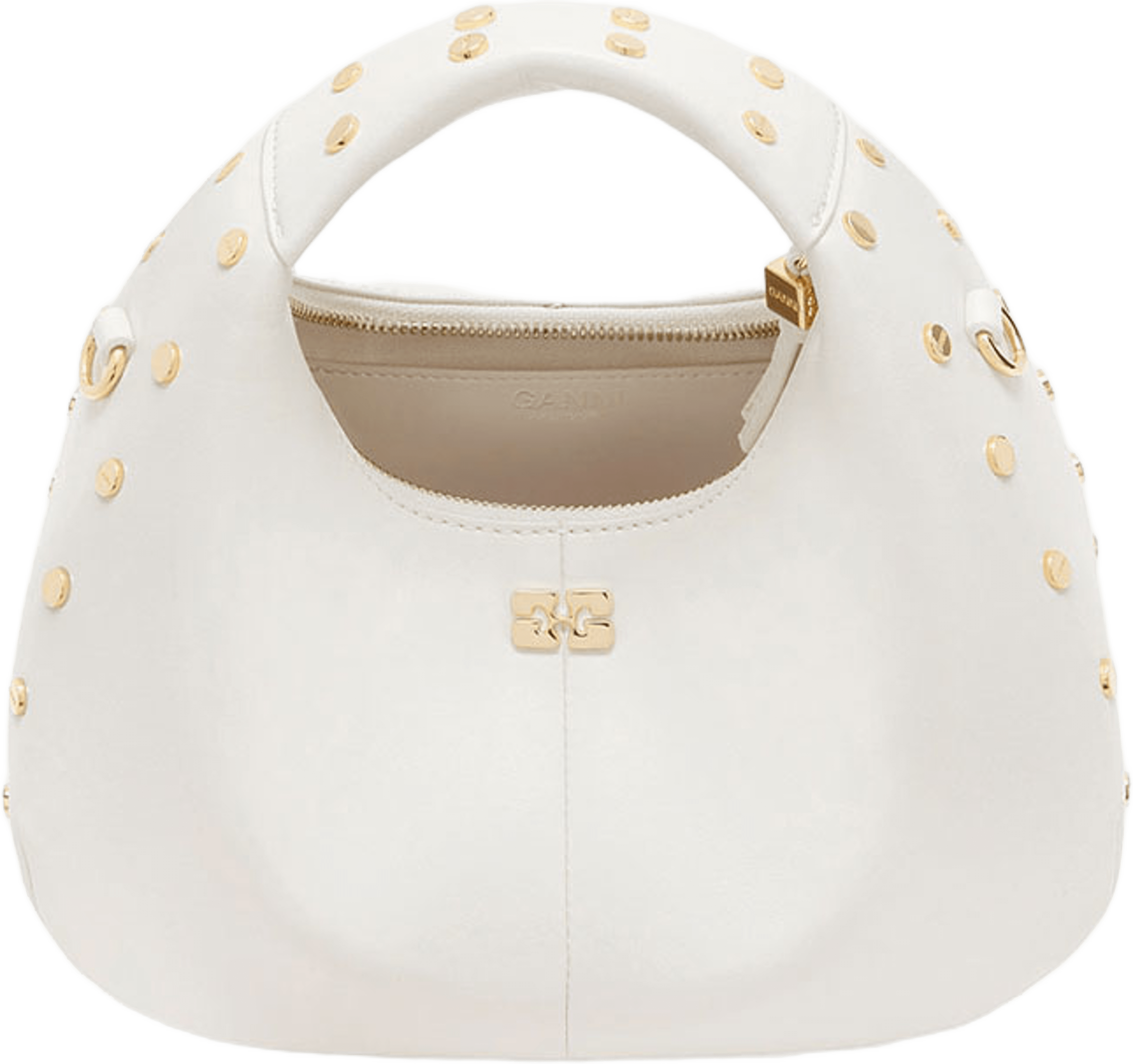Hobo Mini Studs, från GANNI, i färgen Egret. Klicka för att öppna bilden i stort format