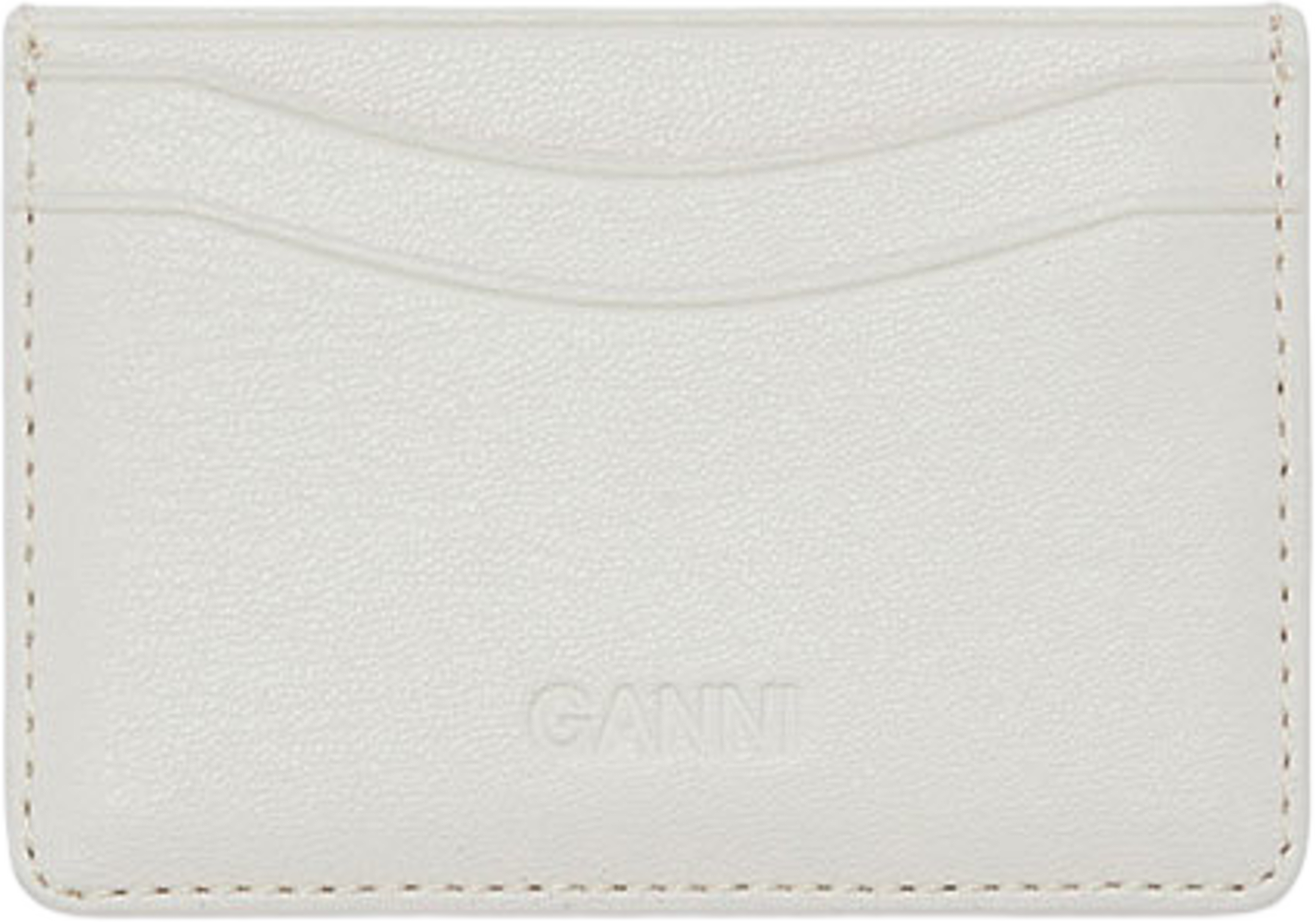 Bou Card Holder With Flap Raspberry Print, från GANNI, i färgen Egret. Klicka för att öppna bilden i stort format