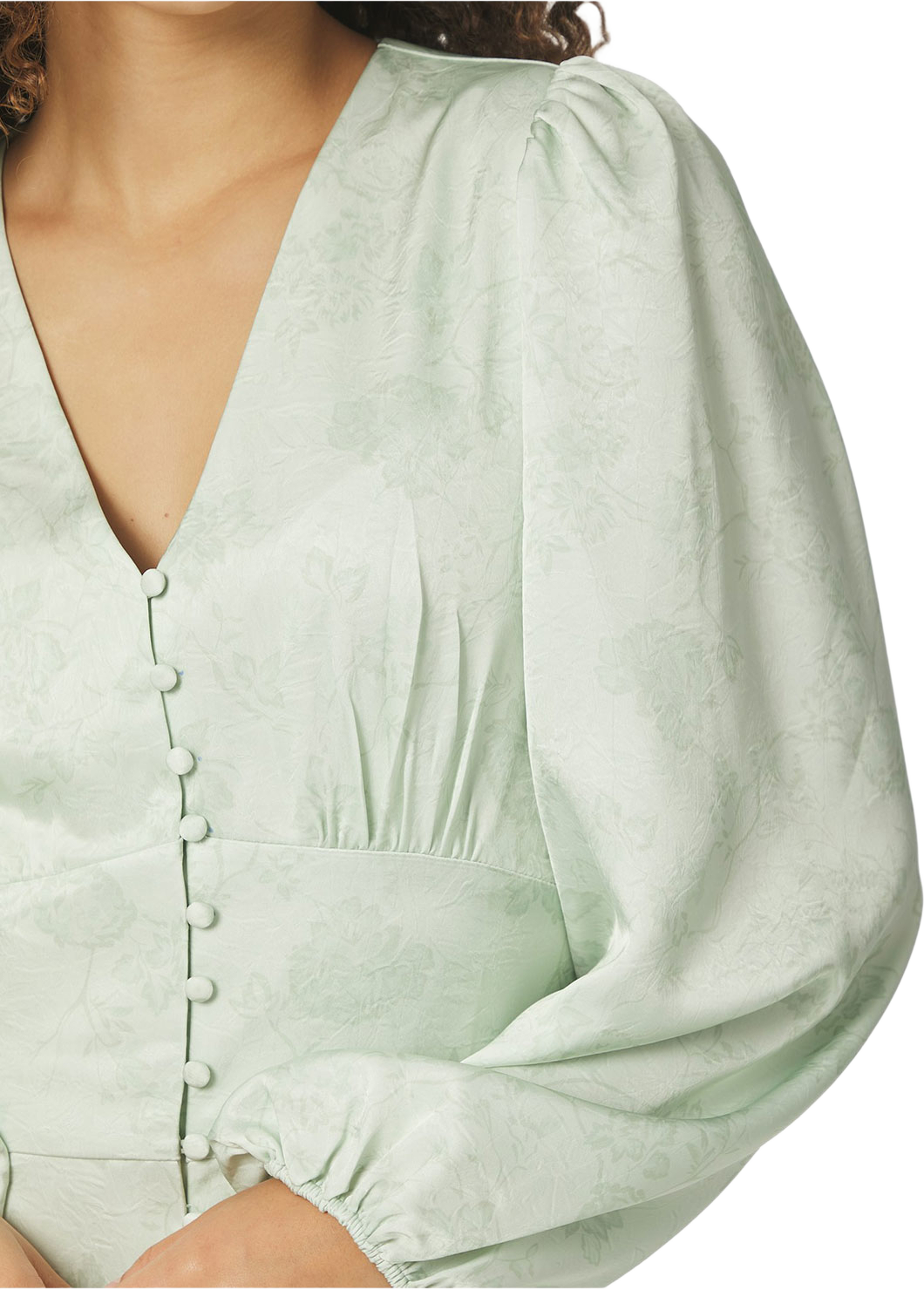 Alto Pattern Sateen Dress, från Neo Noir, i färgen Light Green. Klicka för att öppna bilden i stort format