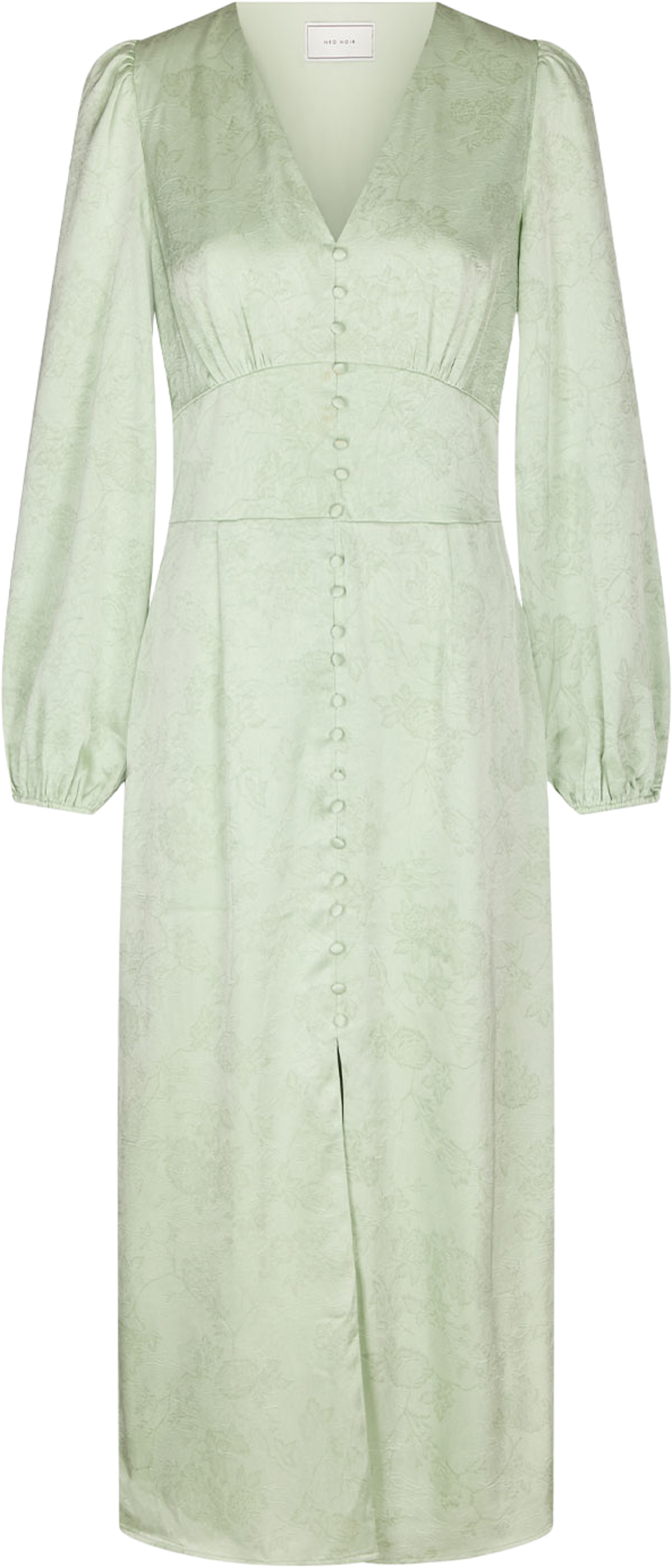 Alto Pattern Sateen Dress, från Neo Noir, i färgen Light Green. Klicka för att öppna bilden i stort format