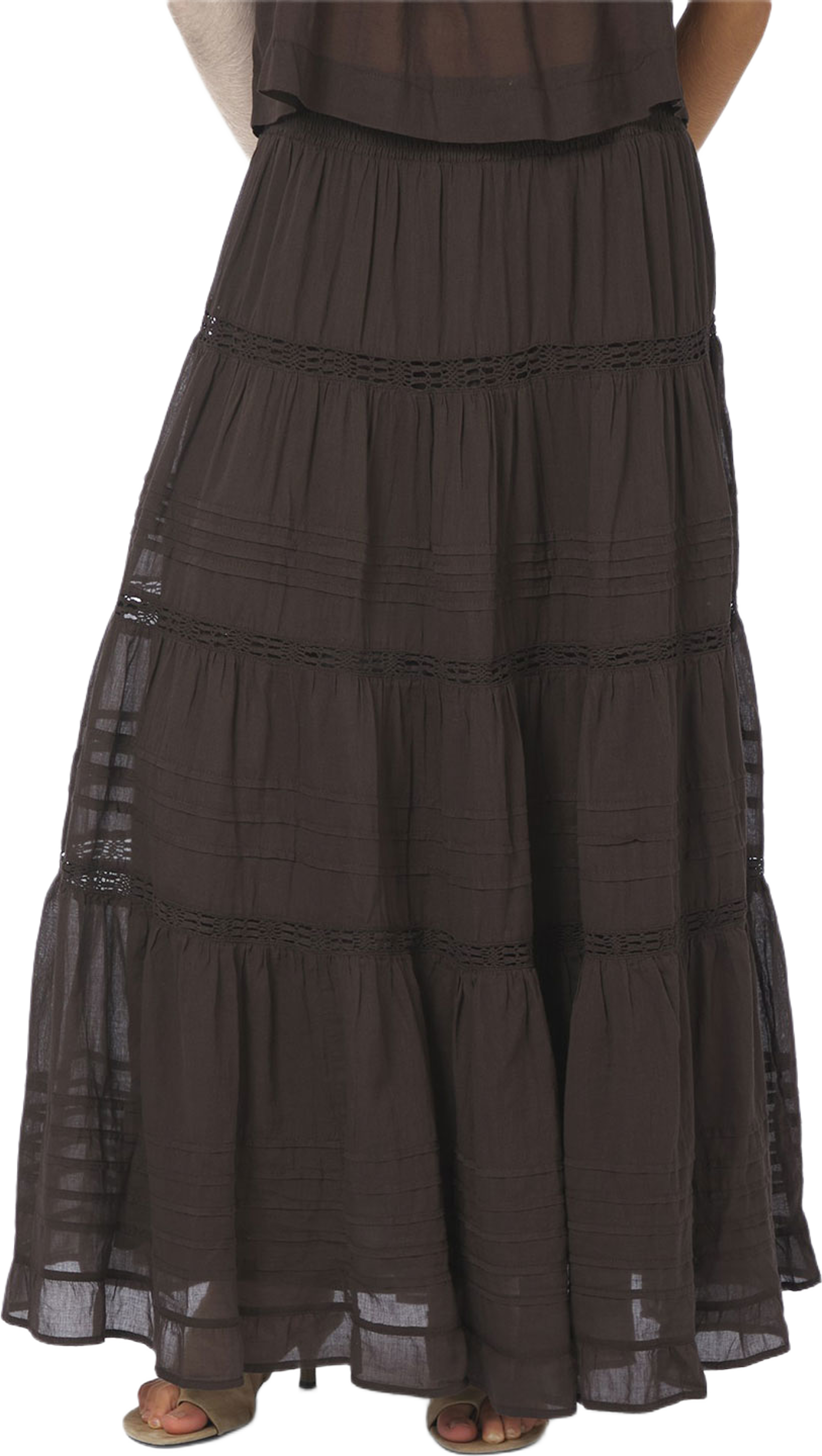 Felicia S Voile Skirt, från Neo Noir, i färgen Dark Brown. Klicka för att öppna bilden i stort format