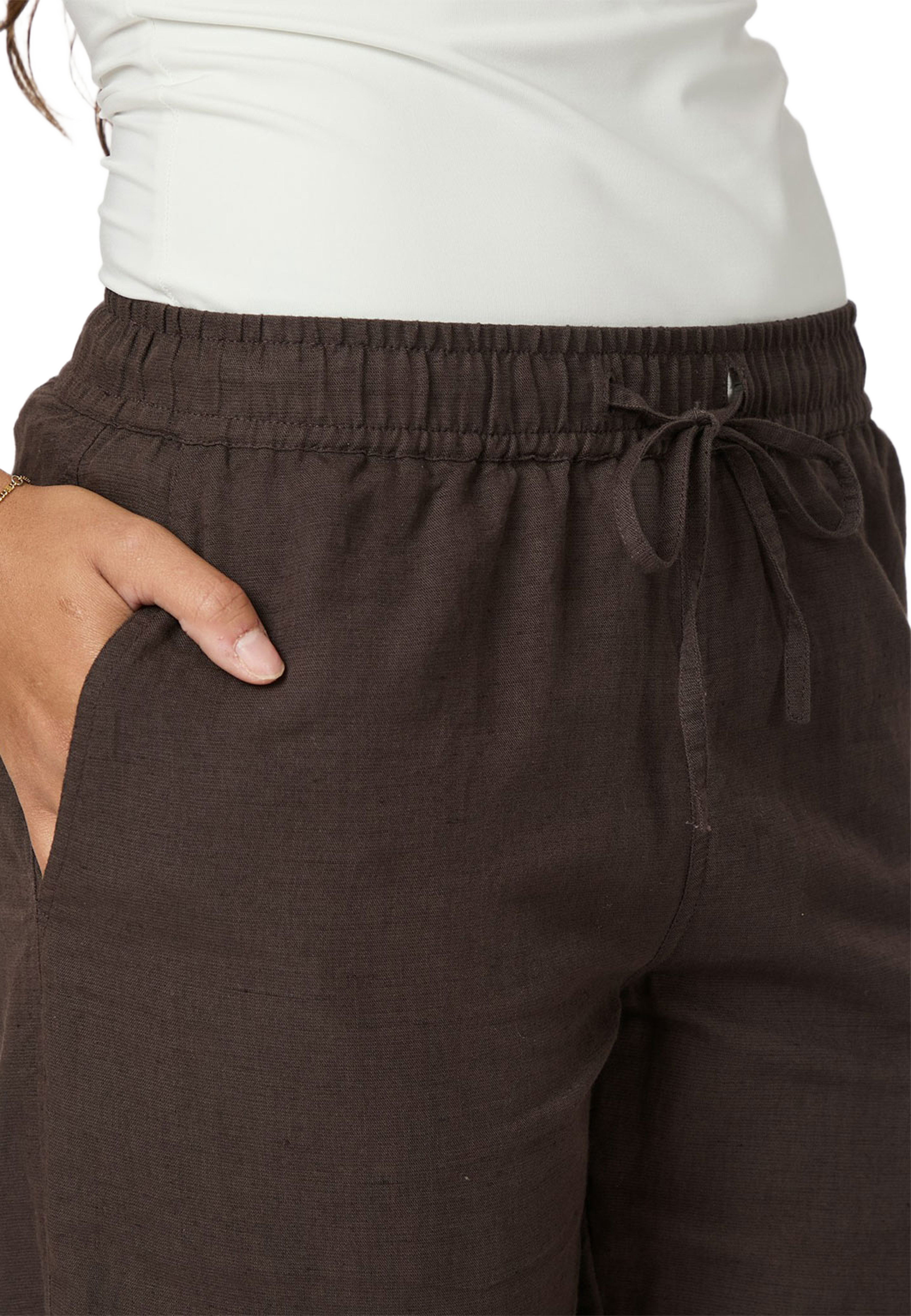 Pants Sonar Linen, från Neo Noir, i färgen Dark Brown. Klicka för att öppna bilden i stort format