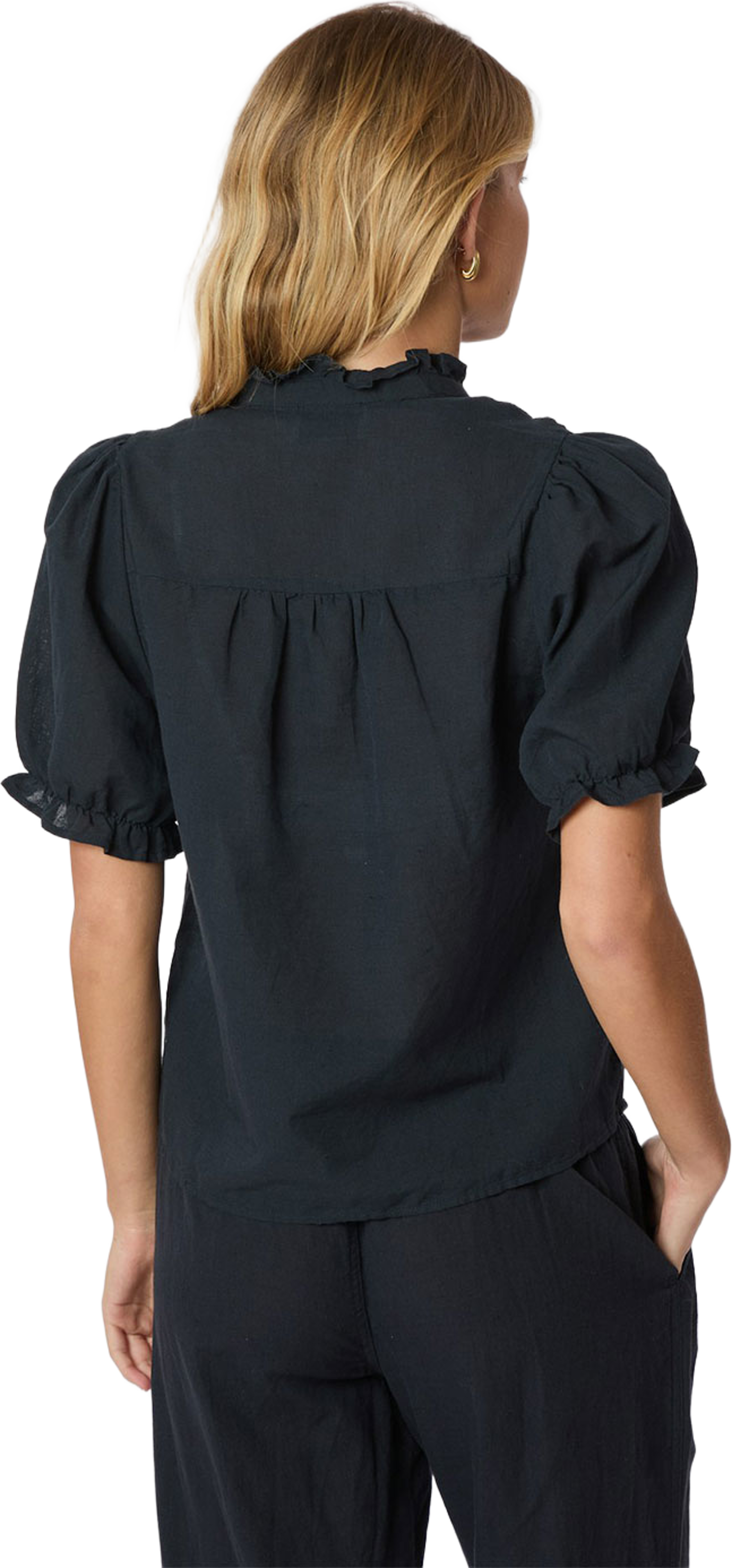 Blouse Odesa Linen, från Neo Noir, i färgen Navy. Klicka för att öppna bilden i stort format