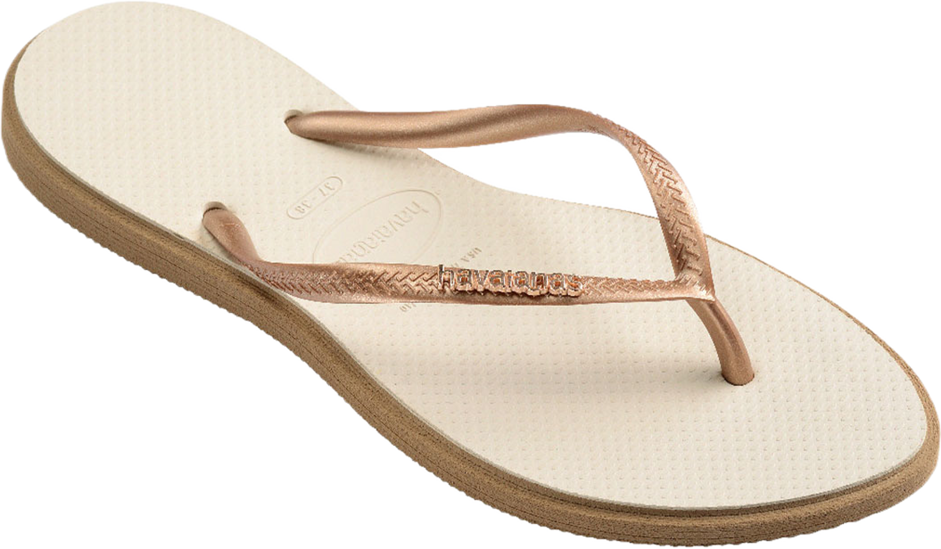 Hav. Slim Point, från Havaianas, i färgen Rose Gold/Beige. Klicka för att öppna bilden i stort format