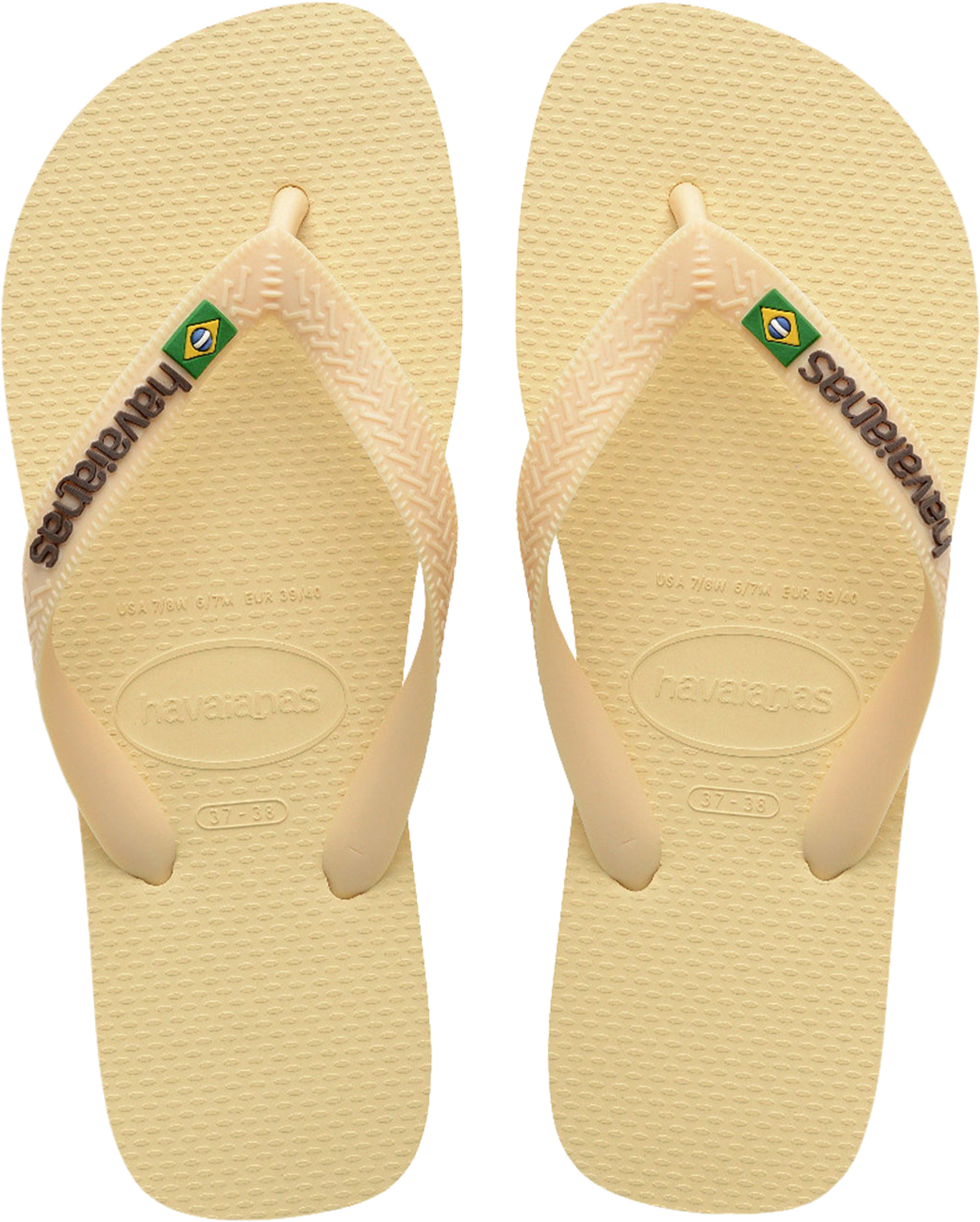 Hav. Brasil Logo, från Havaianas, i färgen Buttercream. Klicka för att öppna bilden i stort format