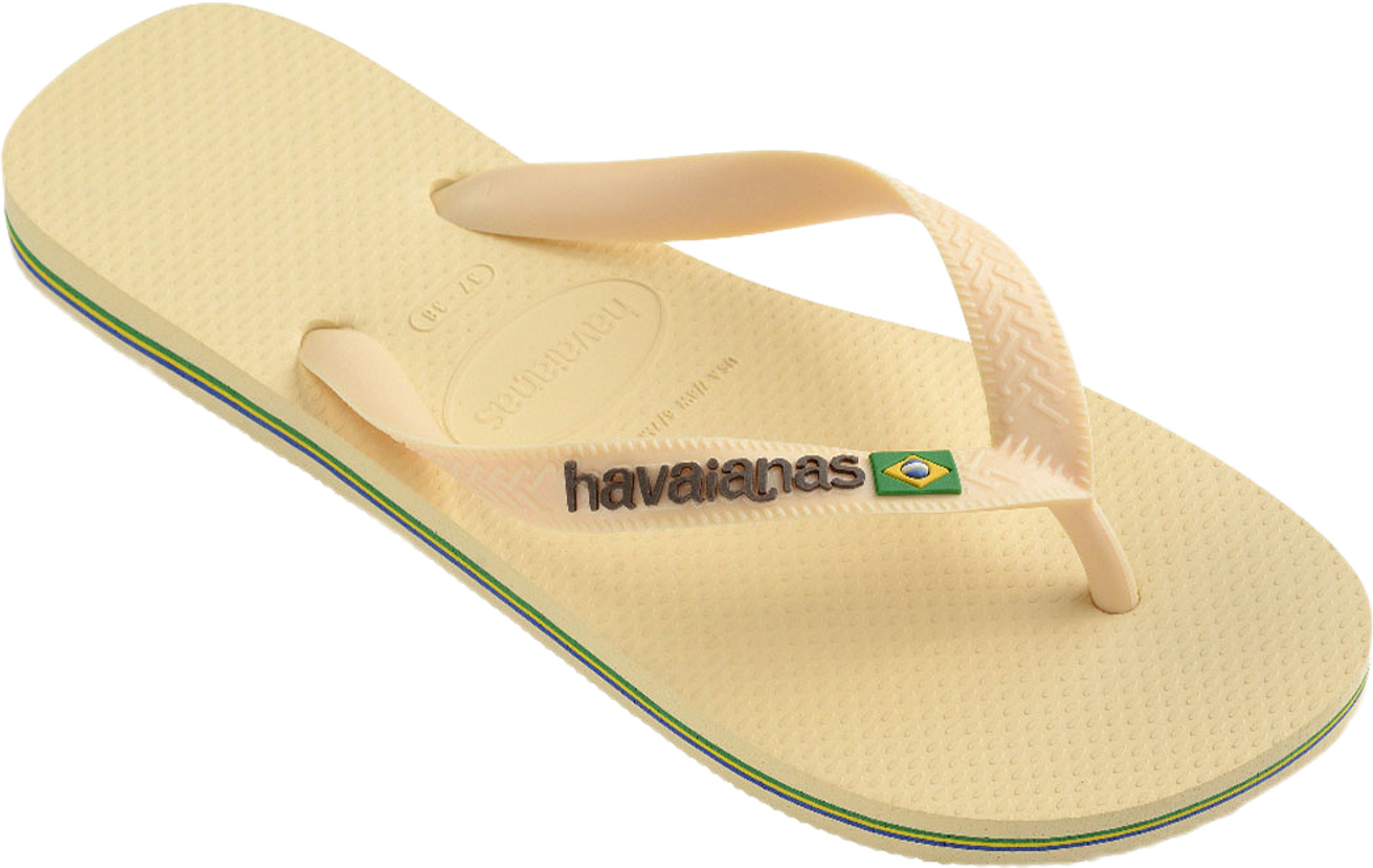 Hav. Brasil Logo, från Havaianas, i färgen Buttercream. Klicka för att öppna bilden i stort format