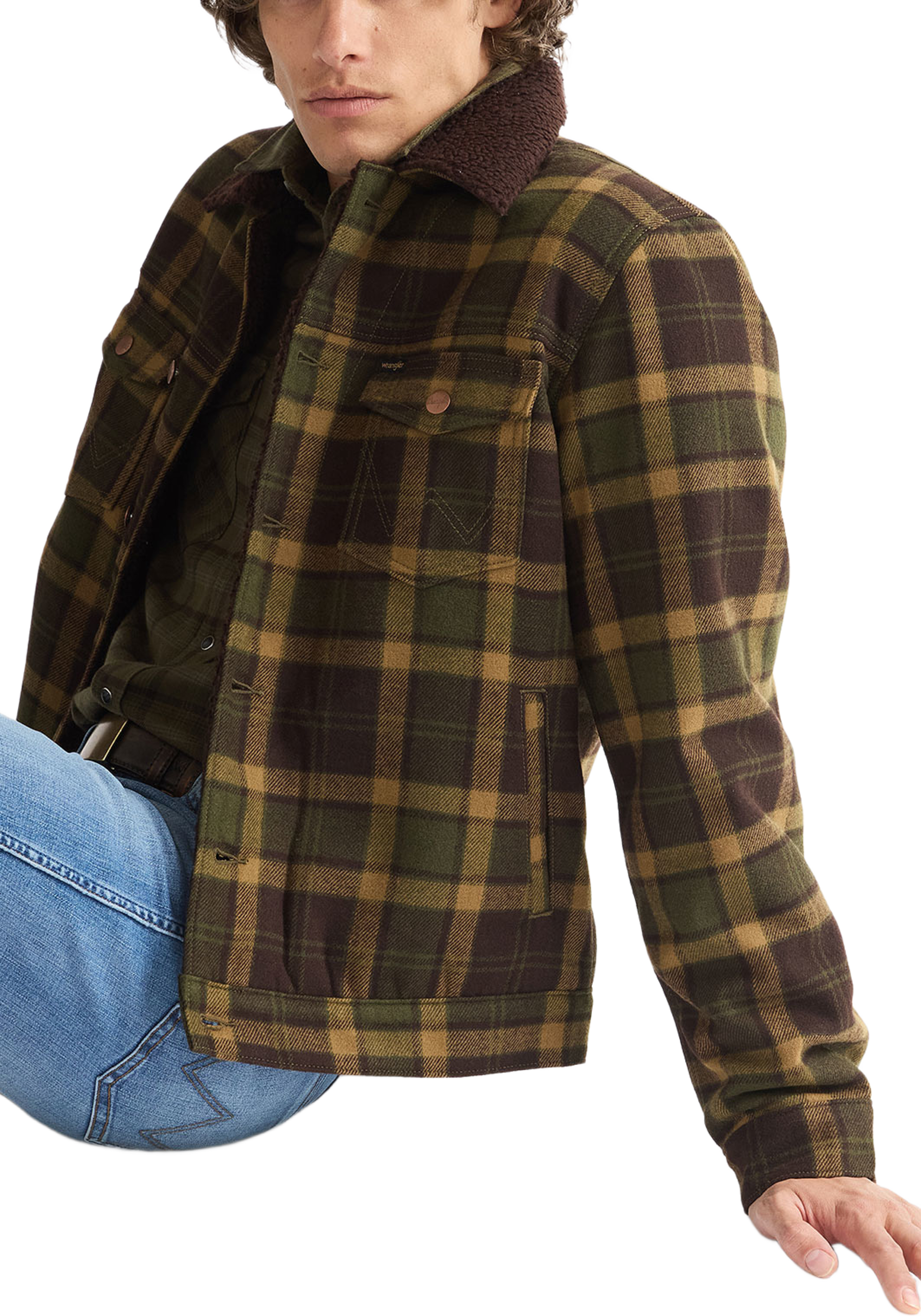 Wool Trucker, från Wrangler, i färgen Olive. Klicka för att öppna bilden i stort format