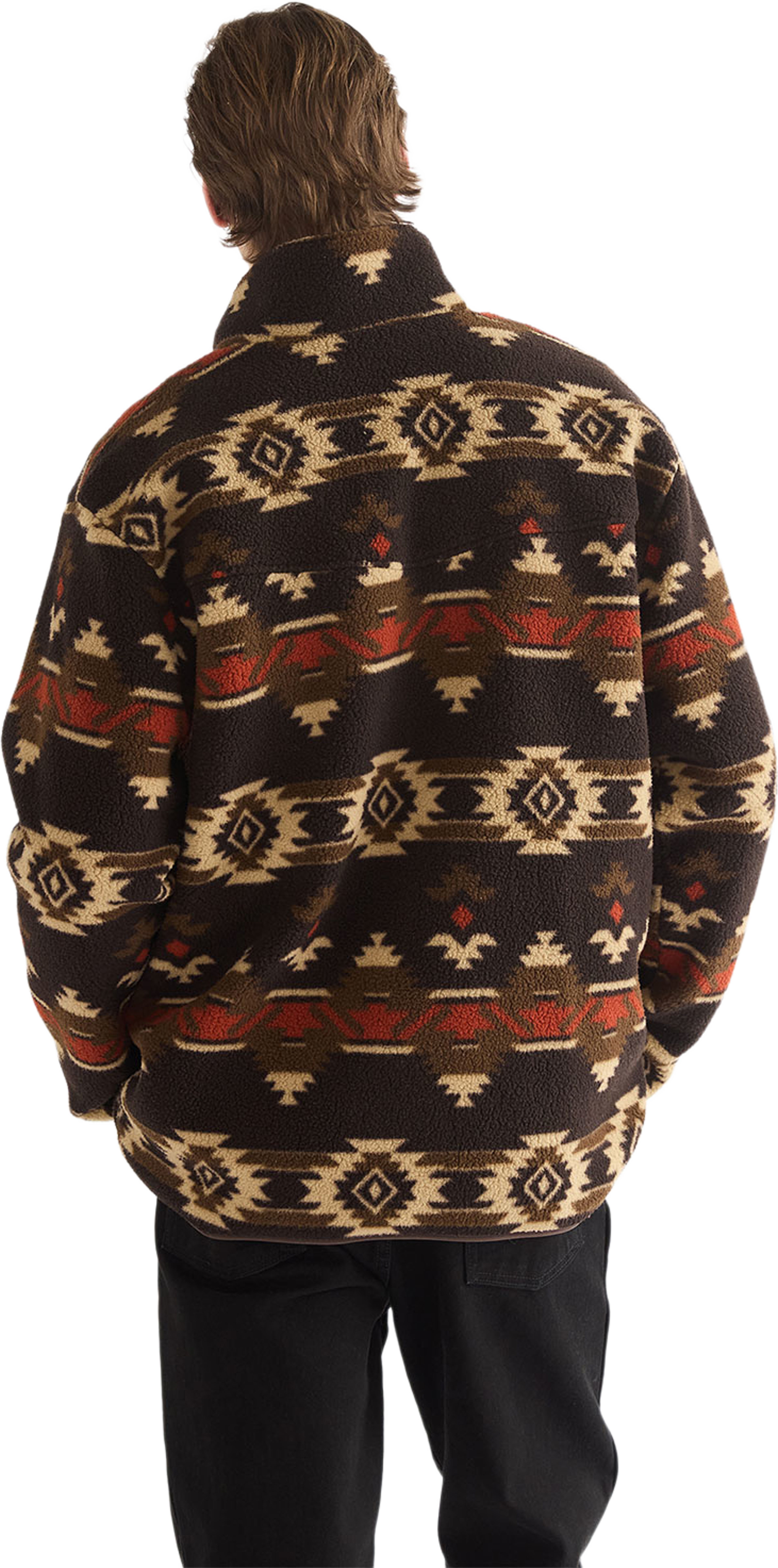 Sherpa Fleece Jacket, från Wrangler, i färgen Aztec Chocolate Torte. Klicka för att öppna bilden i stort format