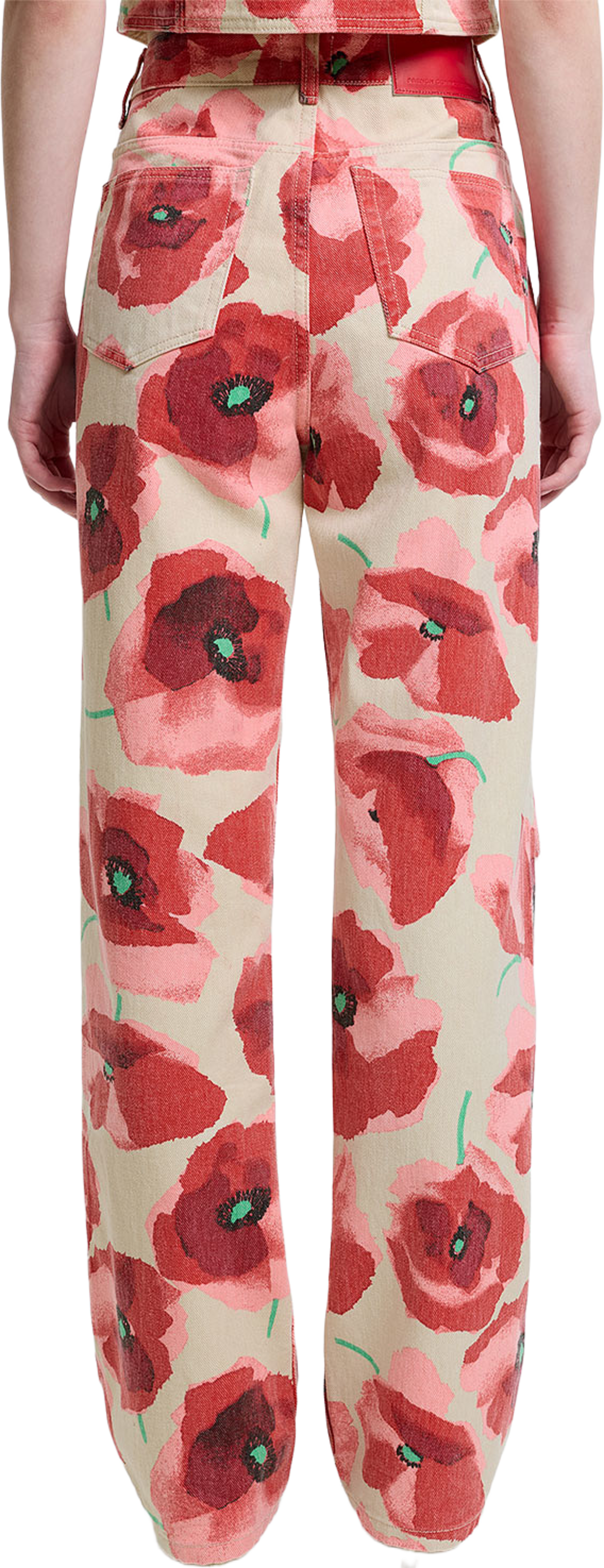 Poppy Dallas Printed Denim Wide Leg Jeans, från French Connection, i färgen Poppy Print. Klicka för att öppna bilden i stort format