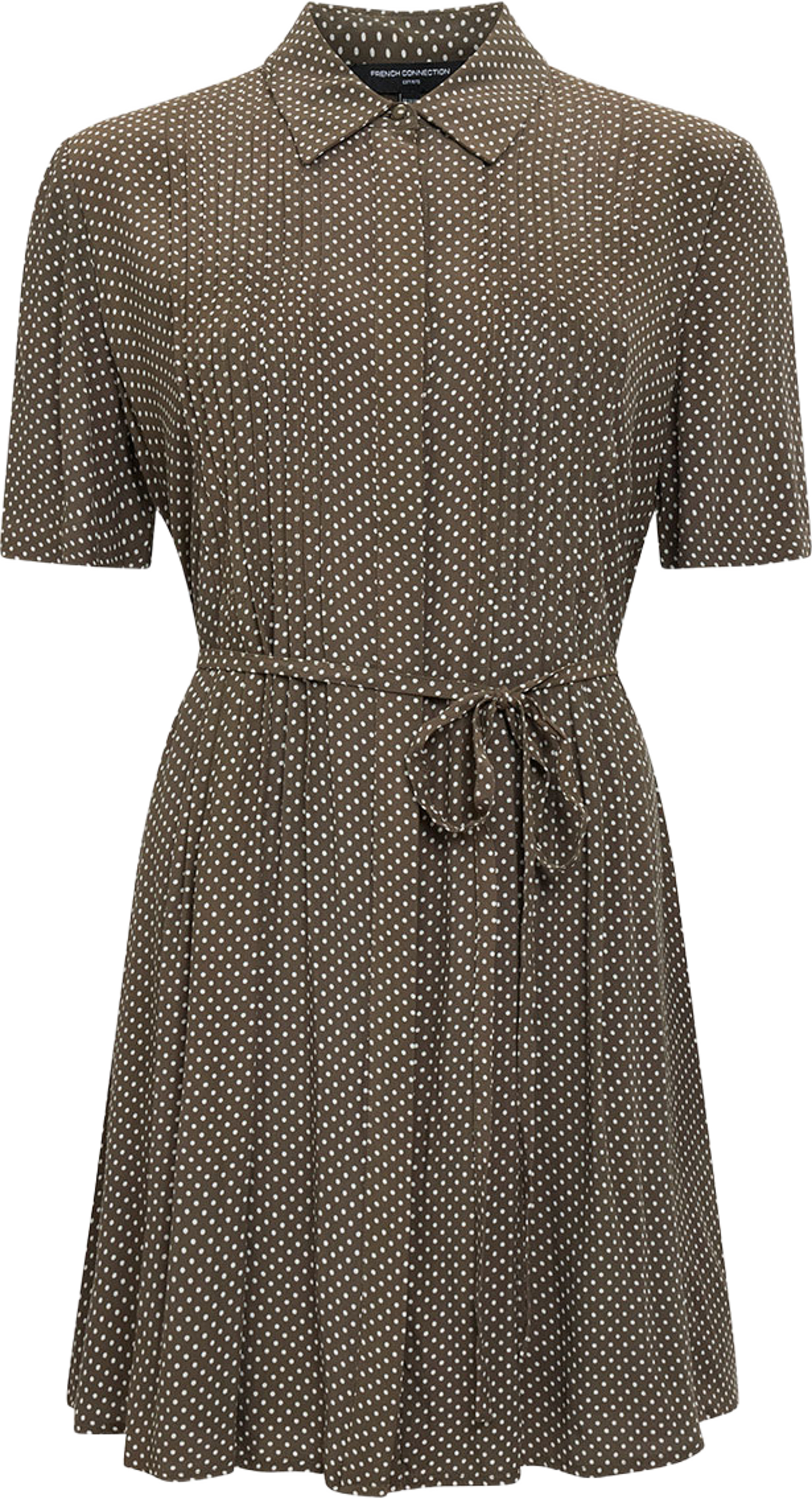 Lizzy Crepe Spot Sundress, från French Connection, i färgen Khaki Pin Spot. Klicka för att öppna bilden i stort format