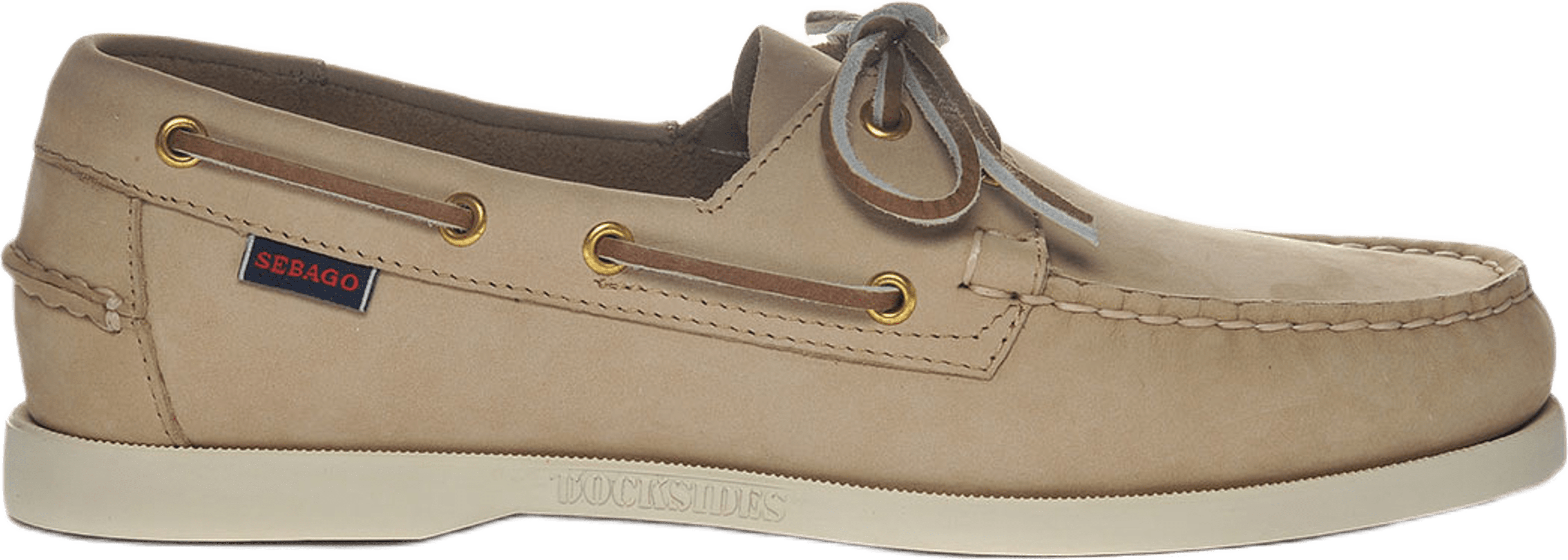 Docksides Portland Nubuck, från Sebago, i färgen Beige Camel. Klicka för att öppna bilden i stort format