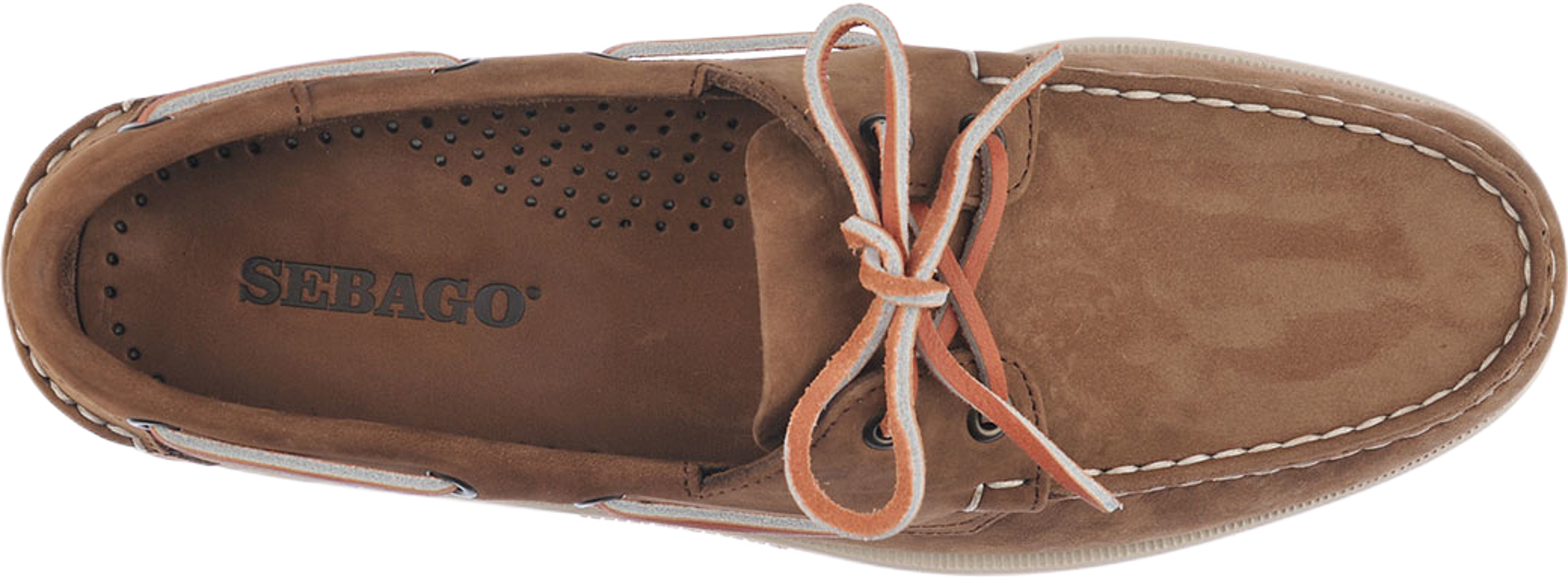 Docksides Portland Nubuck, från Sebago, i färgen Dk Brown. Klicka för att öppna bilden i stort format