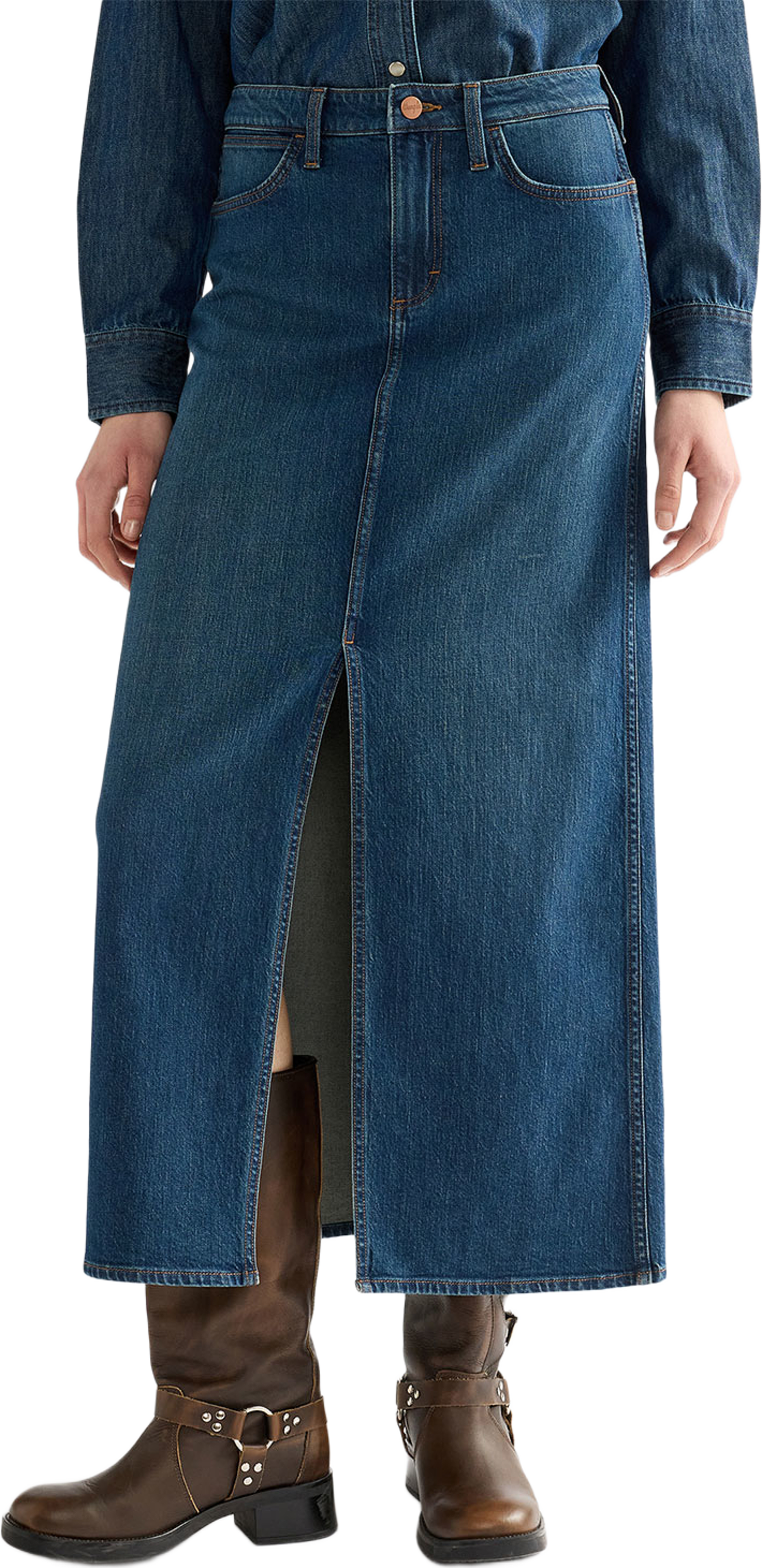 Front Slit Maxi, från Wrangler, i färgen Stacey. Klicka för att öppna bilden i stort format