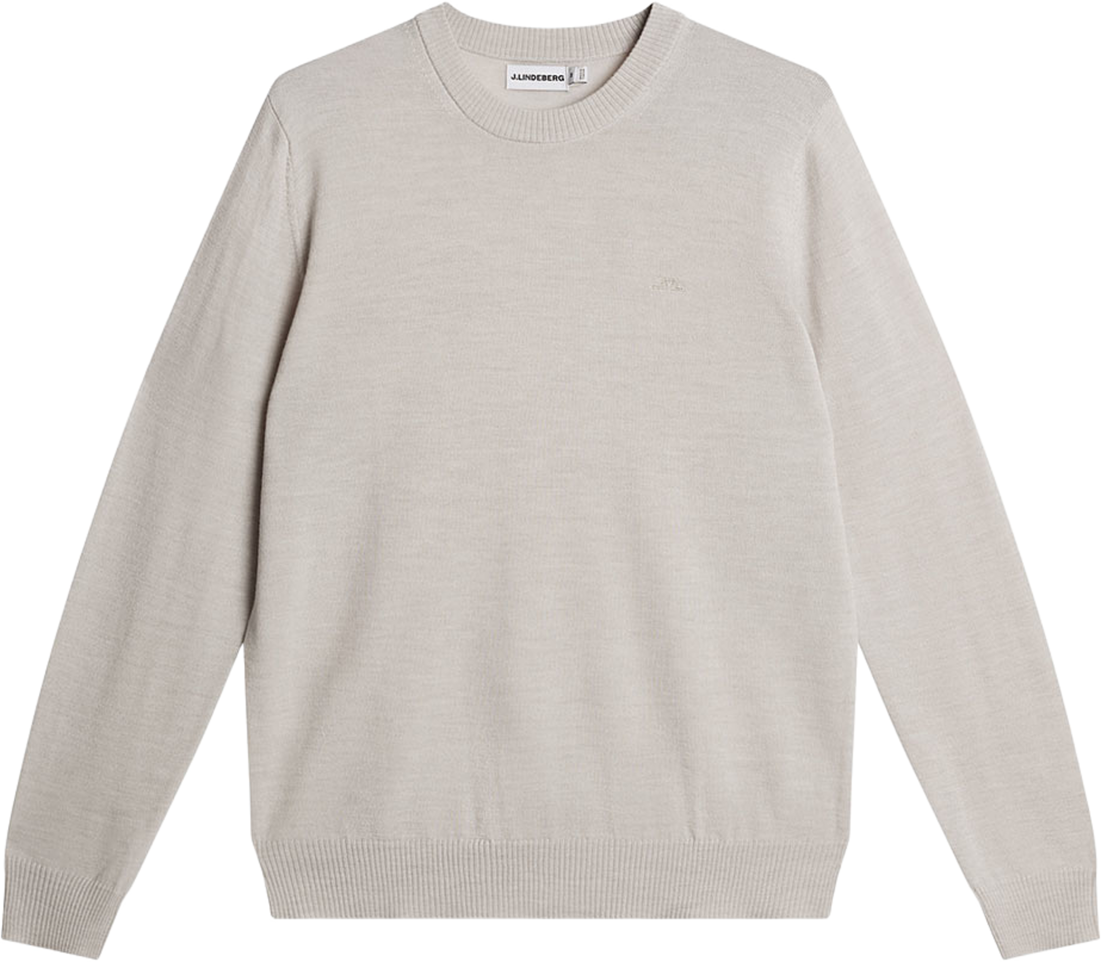 Keane Merino Crew Neck, från J.Lindeberg, i färgen Moonbeam Melange. Klicka för att öppna bilden i stort format