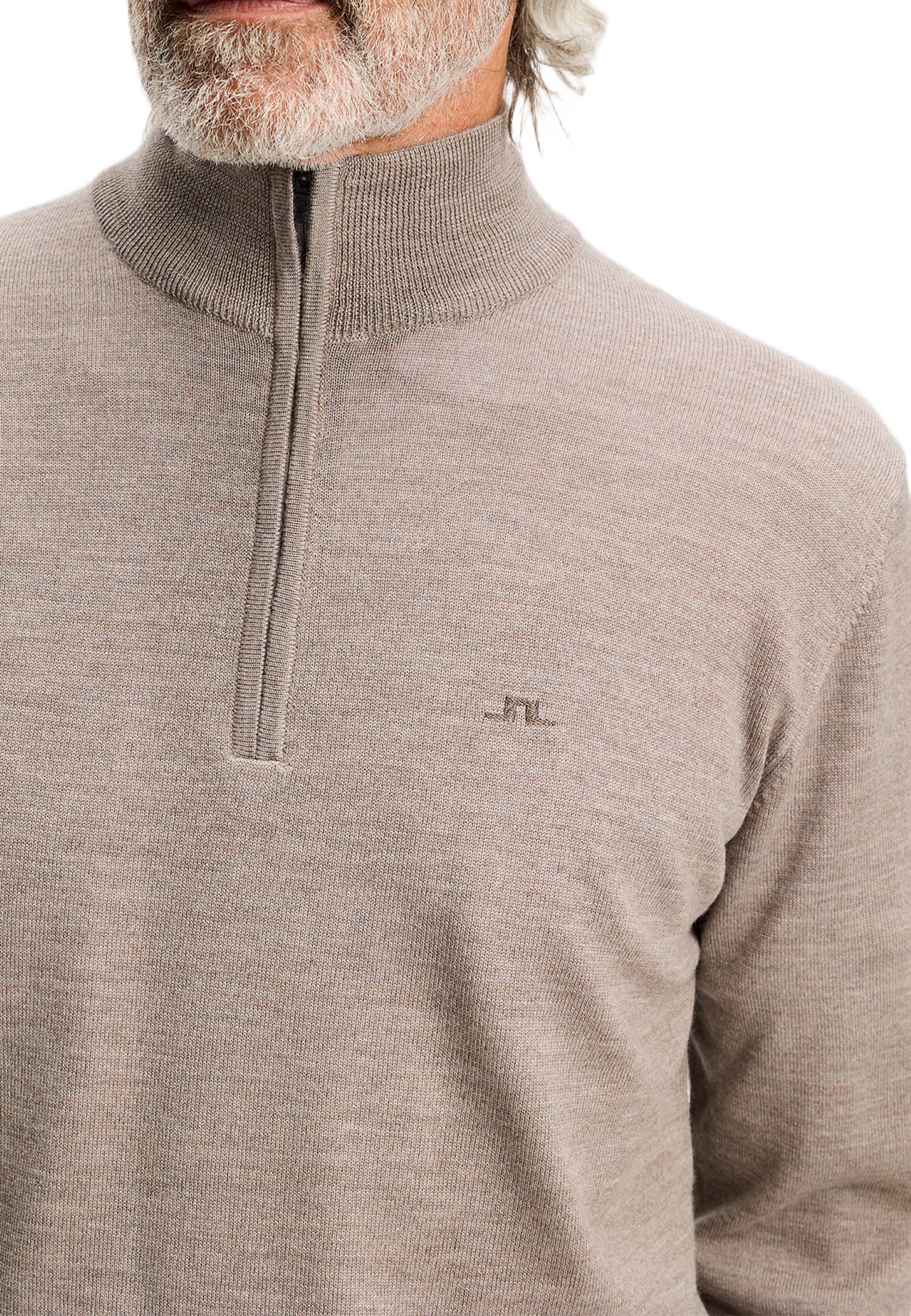 Kiyan Quarter Zip Sweater, från J.Lindeberg, i färgen Brindle Melange. Klicka för att öppna bilden i stort format