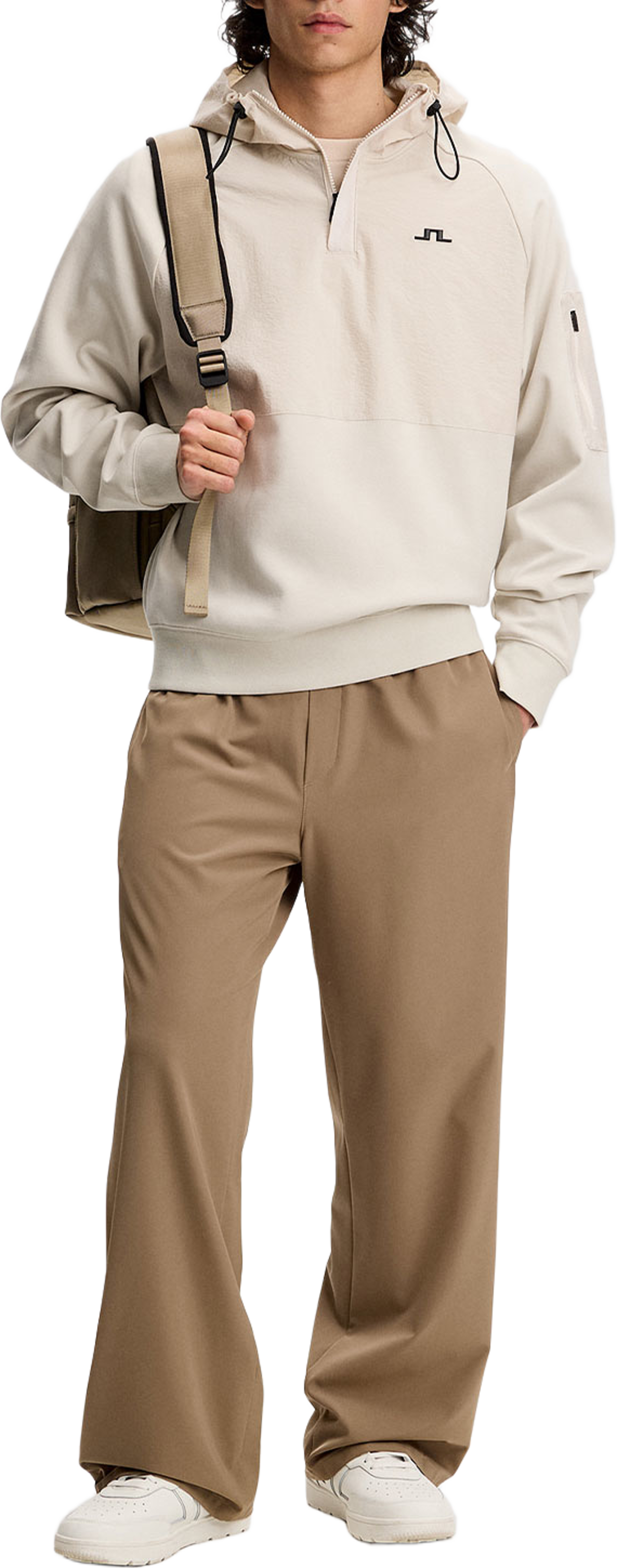 Mijo Hybrid Hoodie, från J.Lindeberg, i färgen Moonbeam. Klicka för att öppna bilden i stort format