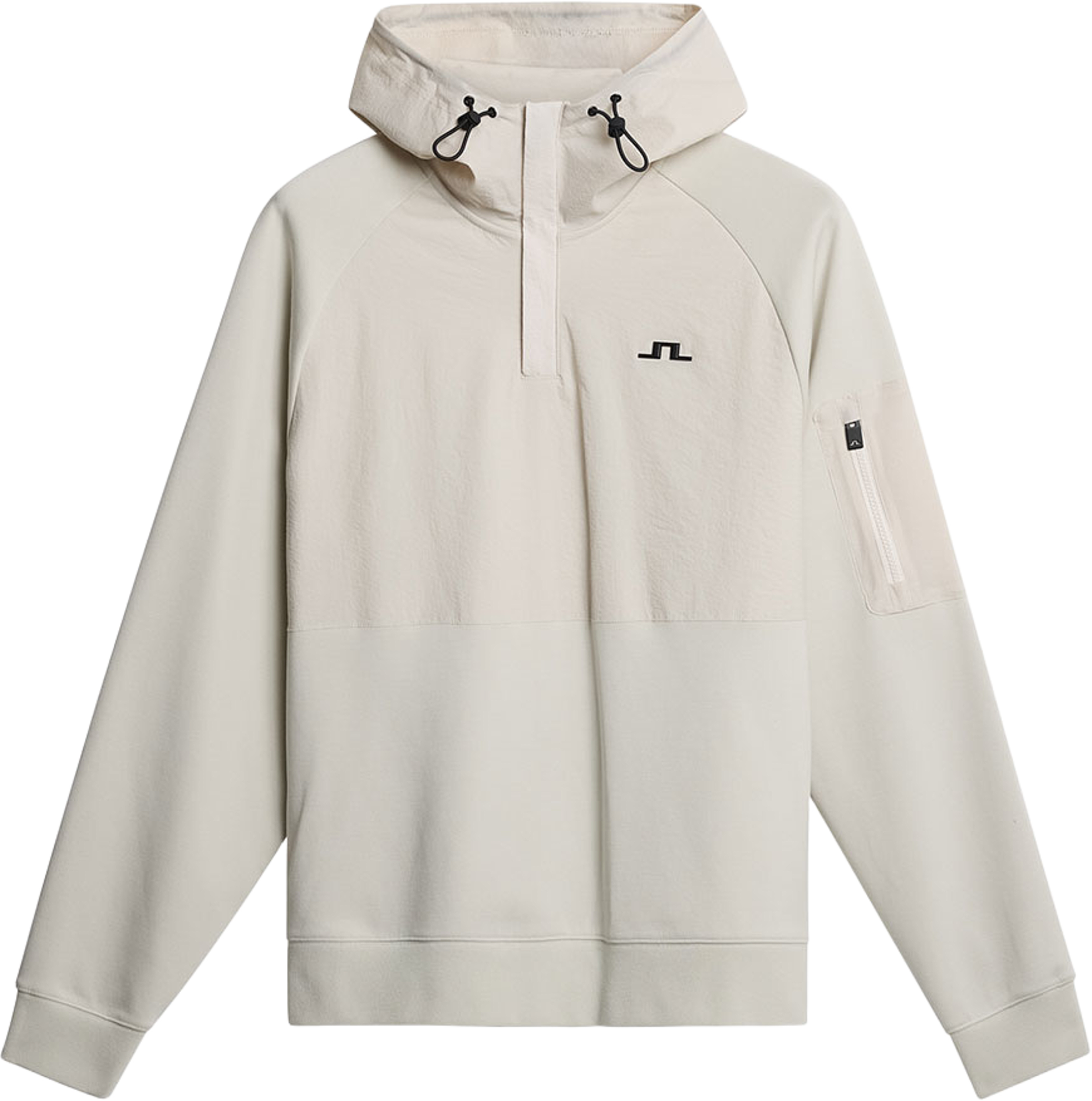 Mijo Hybrid Hoodie, från J.Lindeberg, i färgen Moonbeam. Klicka för att öppna bilden i stort format