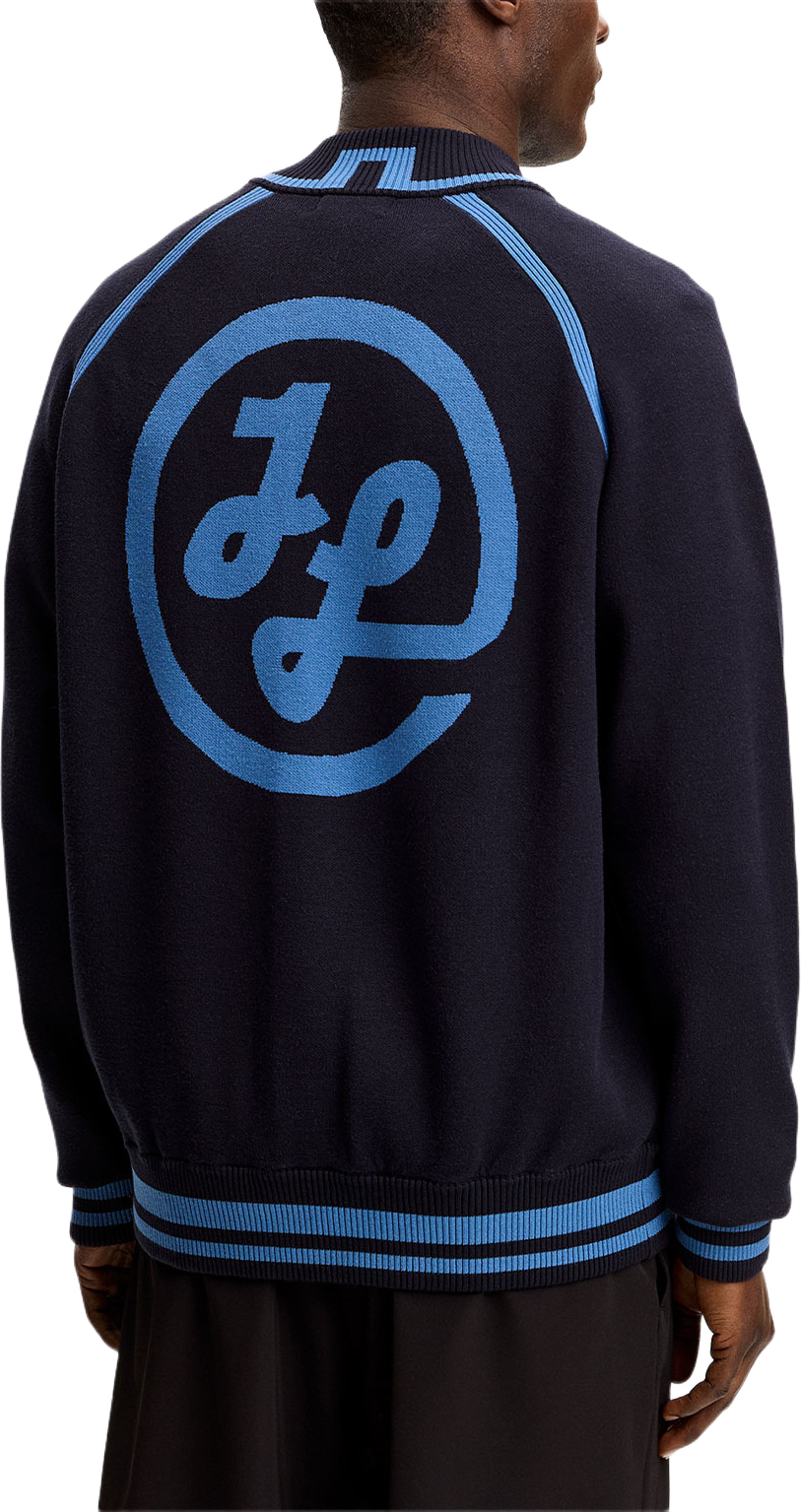 Stanley Jacquard Knit Bomber, från J.Lindeberg, i färgen Jl Navy. Klicka för att öppna bilden i stort format