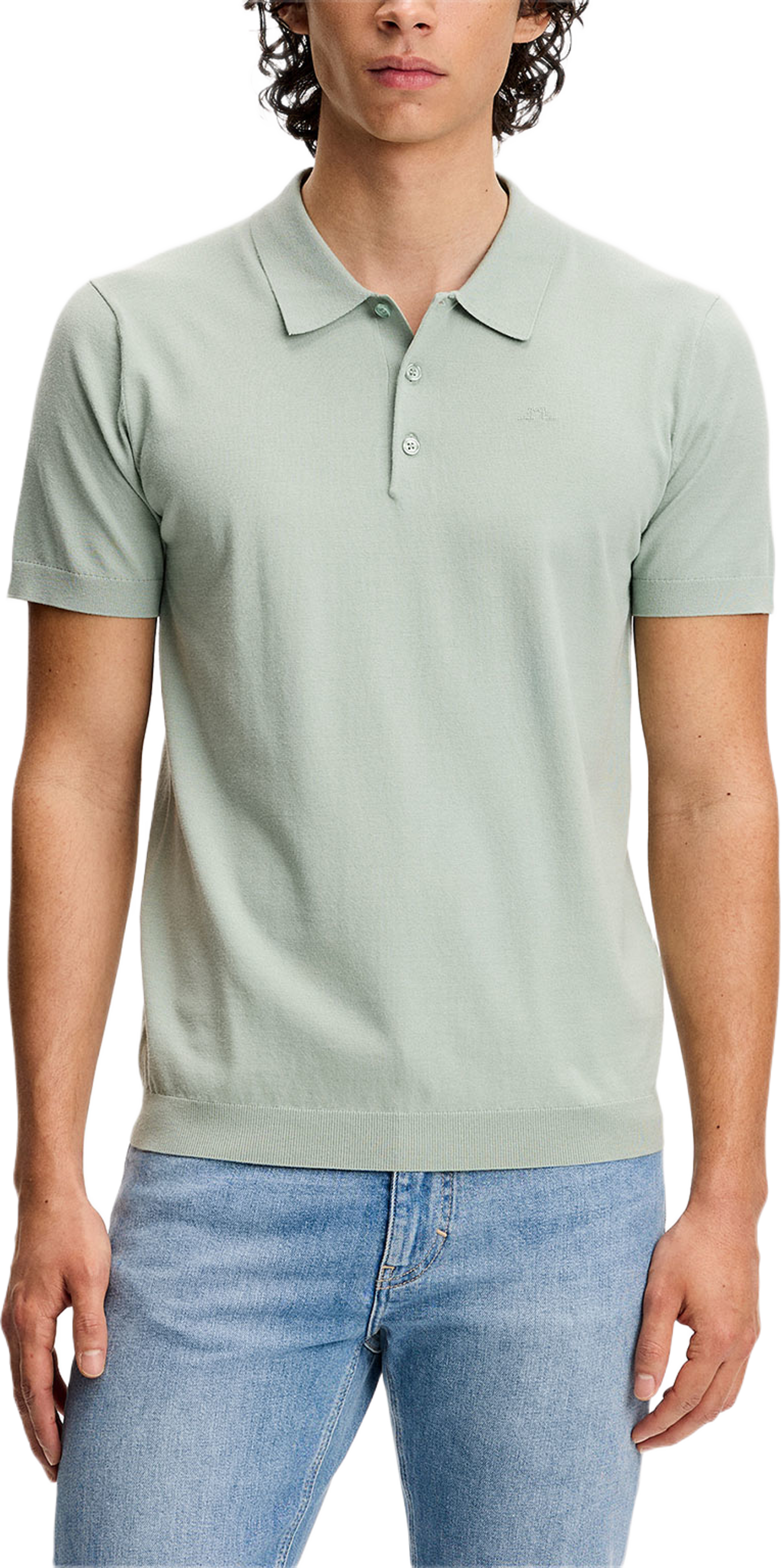 Ridge Knitted Polo, från J.Lindeberg, i färgen Jadeite. Klicka för att öppna bilden i stort format