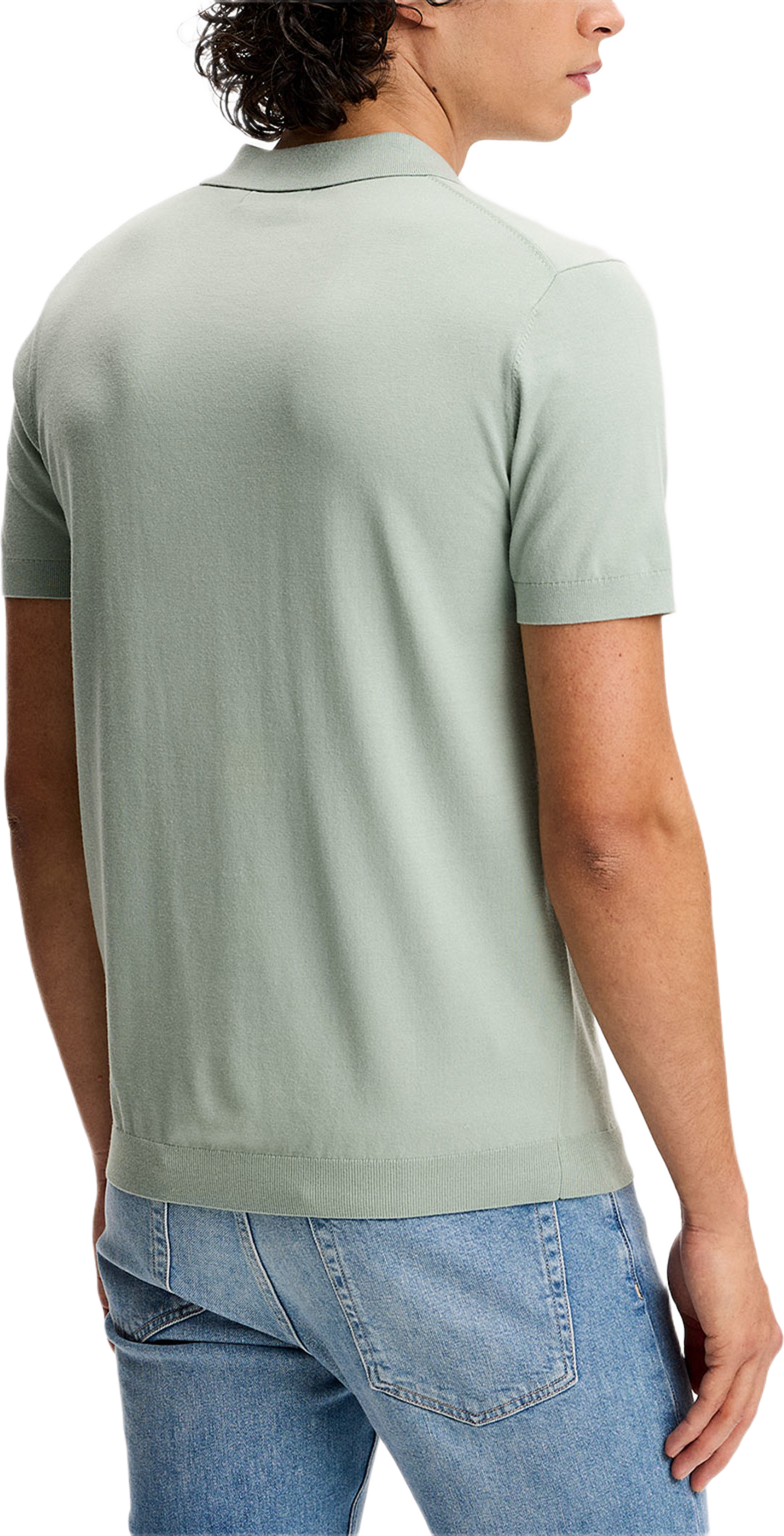 Ridge Knitted Polo, från J.Lindeberg, i färgen Jadeite. Klicka för att öppna bilden i stort format