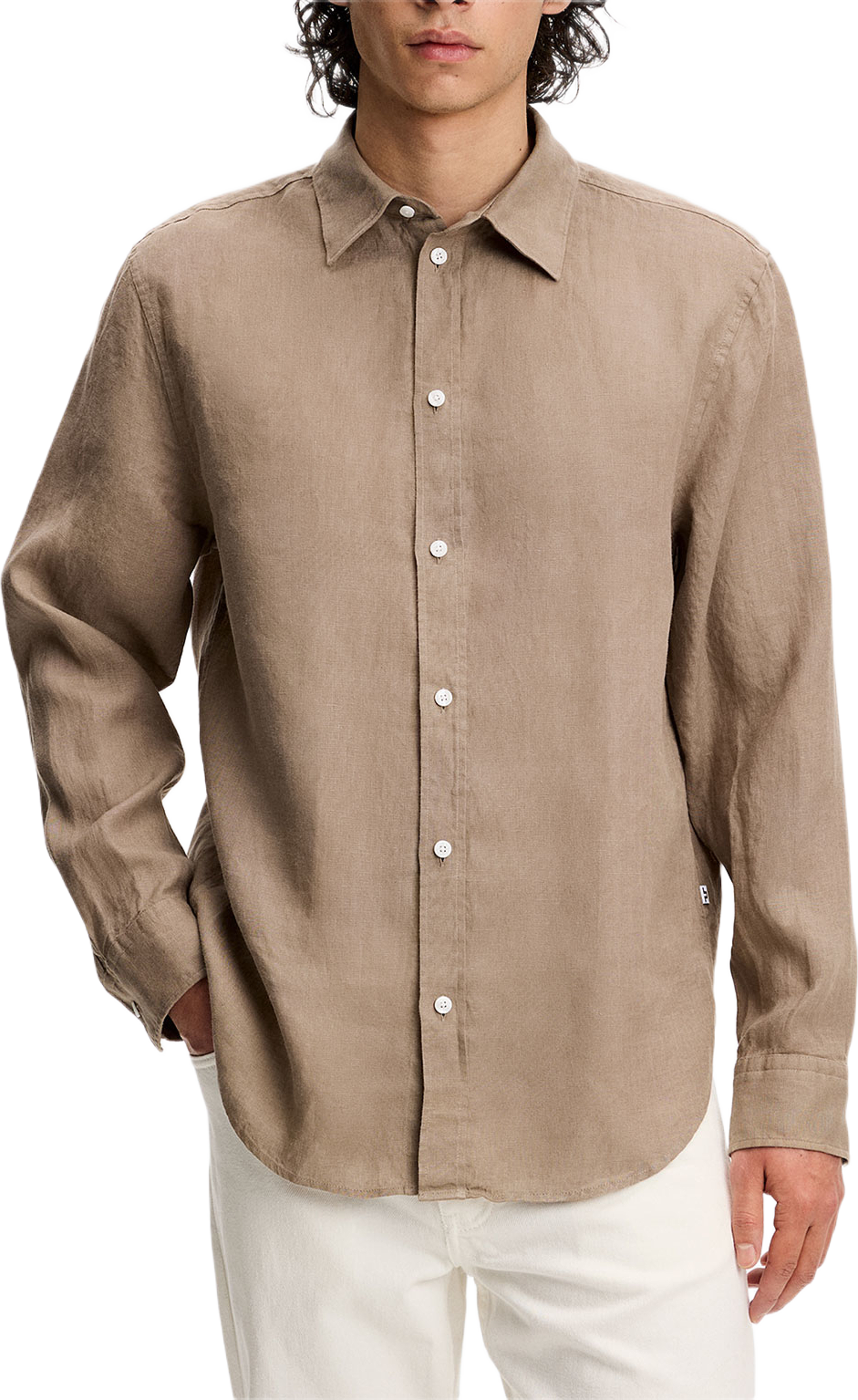 Zachary Clean Linen Shirt, från J.Lindeberg, i färgen Brindle. Klicka för att öppna bilden i stort format