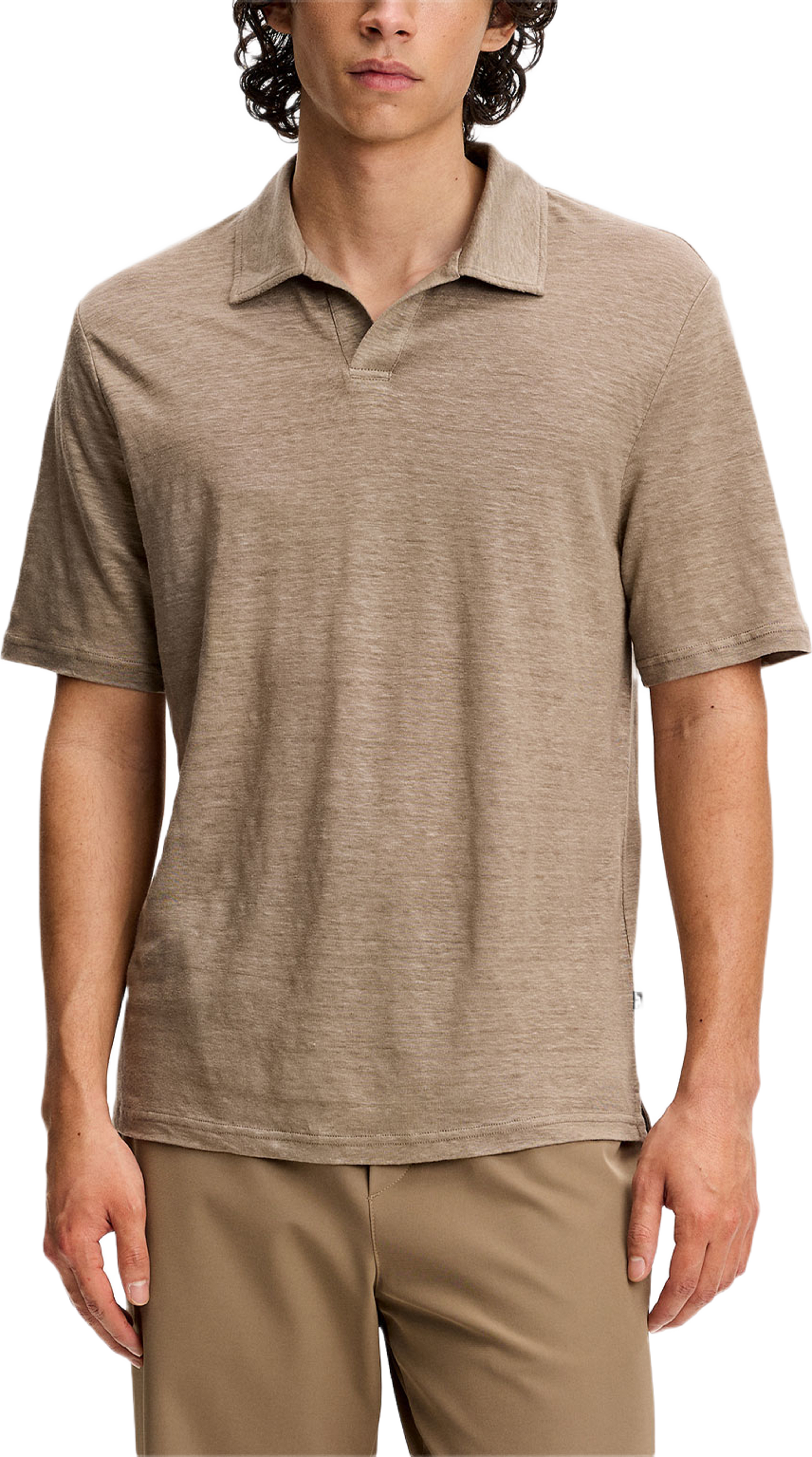 Roy Linen Polo, från J.Lindeberg, i färgen Brindle. Klicka för att öppna bilden i stort format