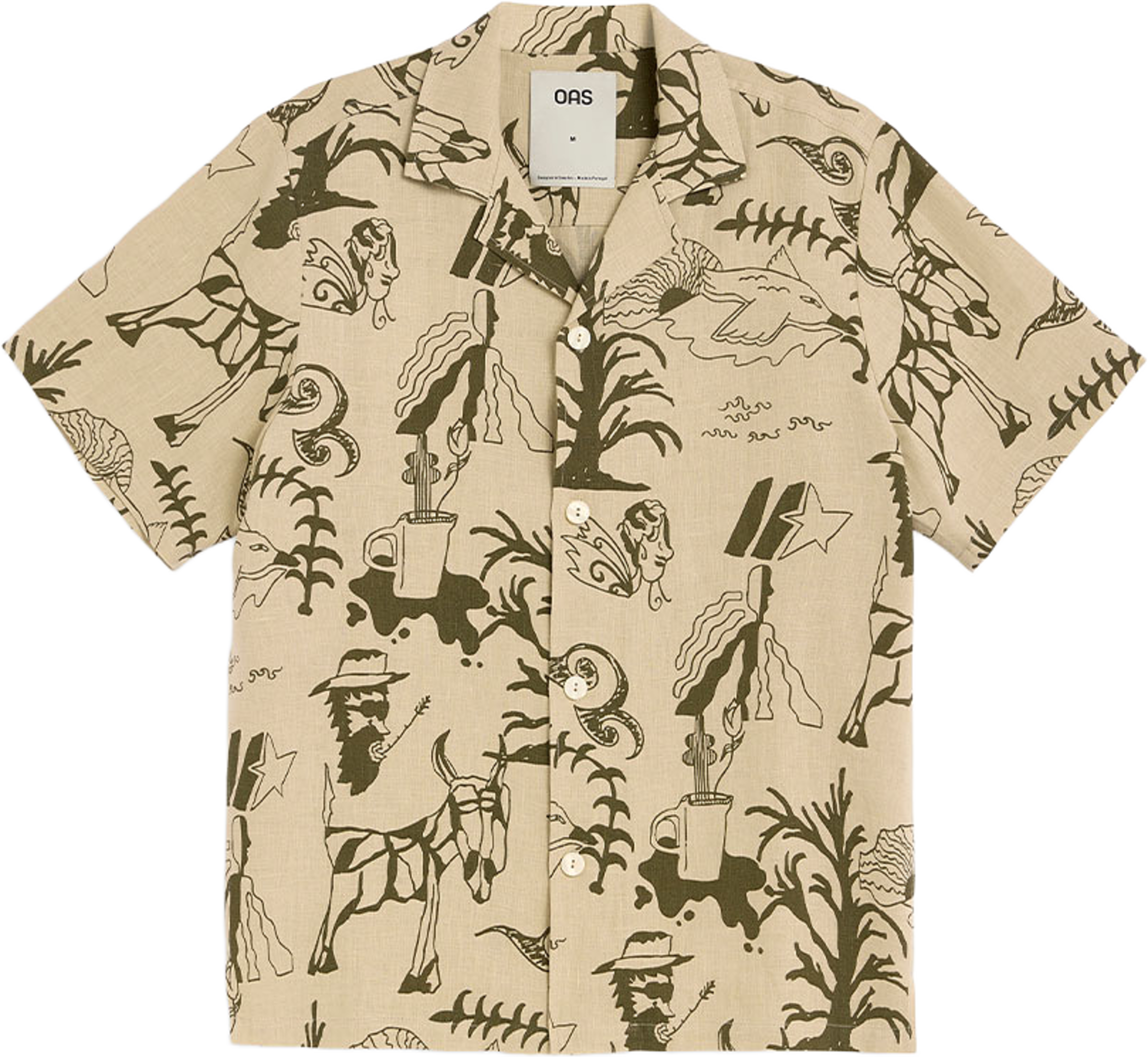 Poplan Cuba Shirt, från OAS, i färgen Beige. Klicka för att öppna bilden i stort format