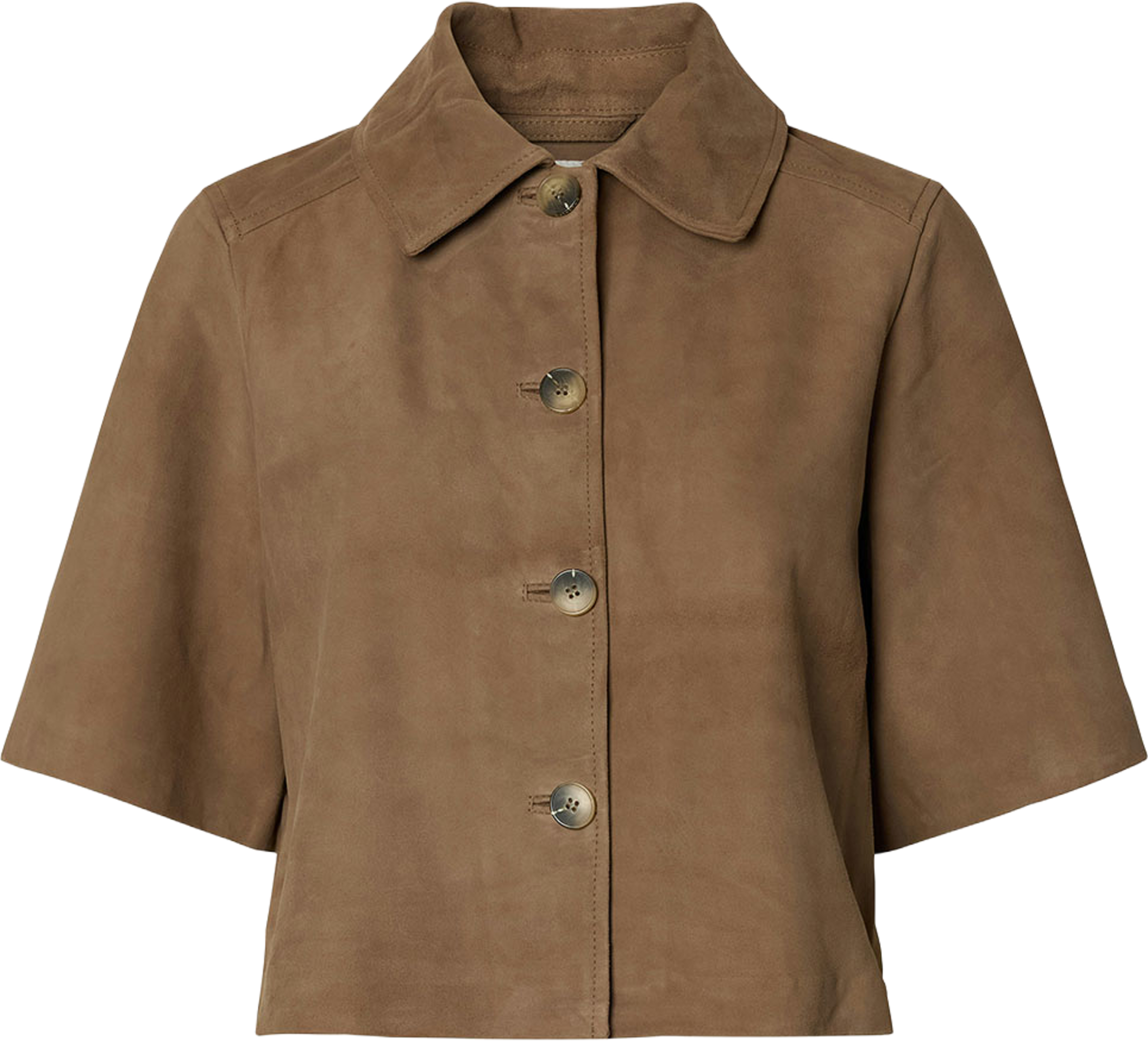 Suri Suede Shirt, från Selected Femme, i färgen Portabella. Klicka för att öppna bilden i stort format