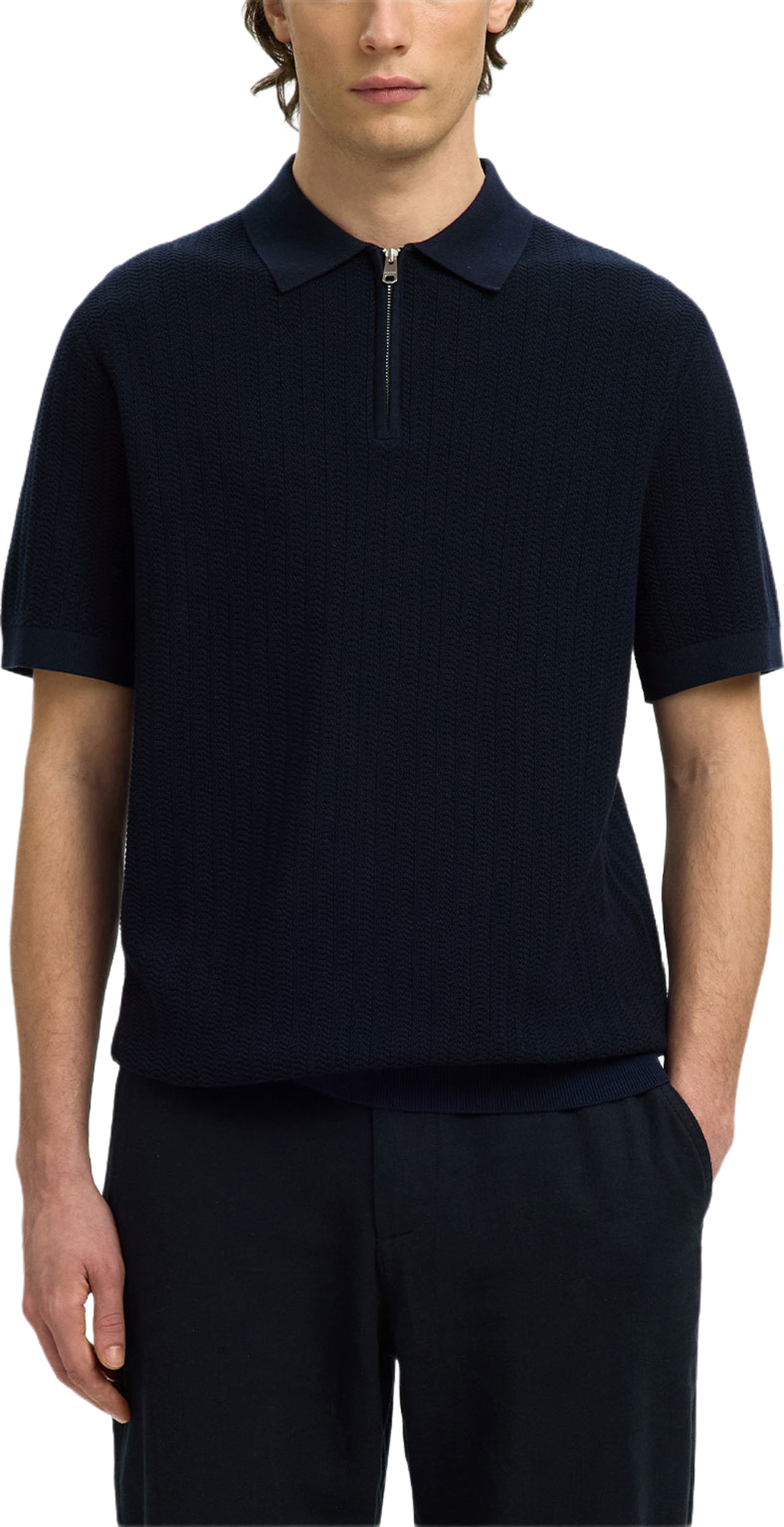 Half Zip Sweather, från Selected Homme, i färgen Navy Blazer. Klicka för att öppna bilden i stort format