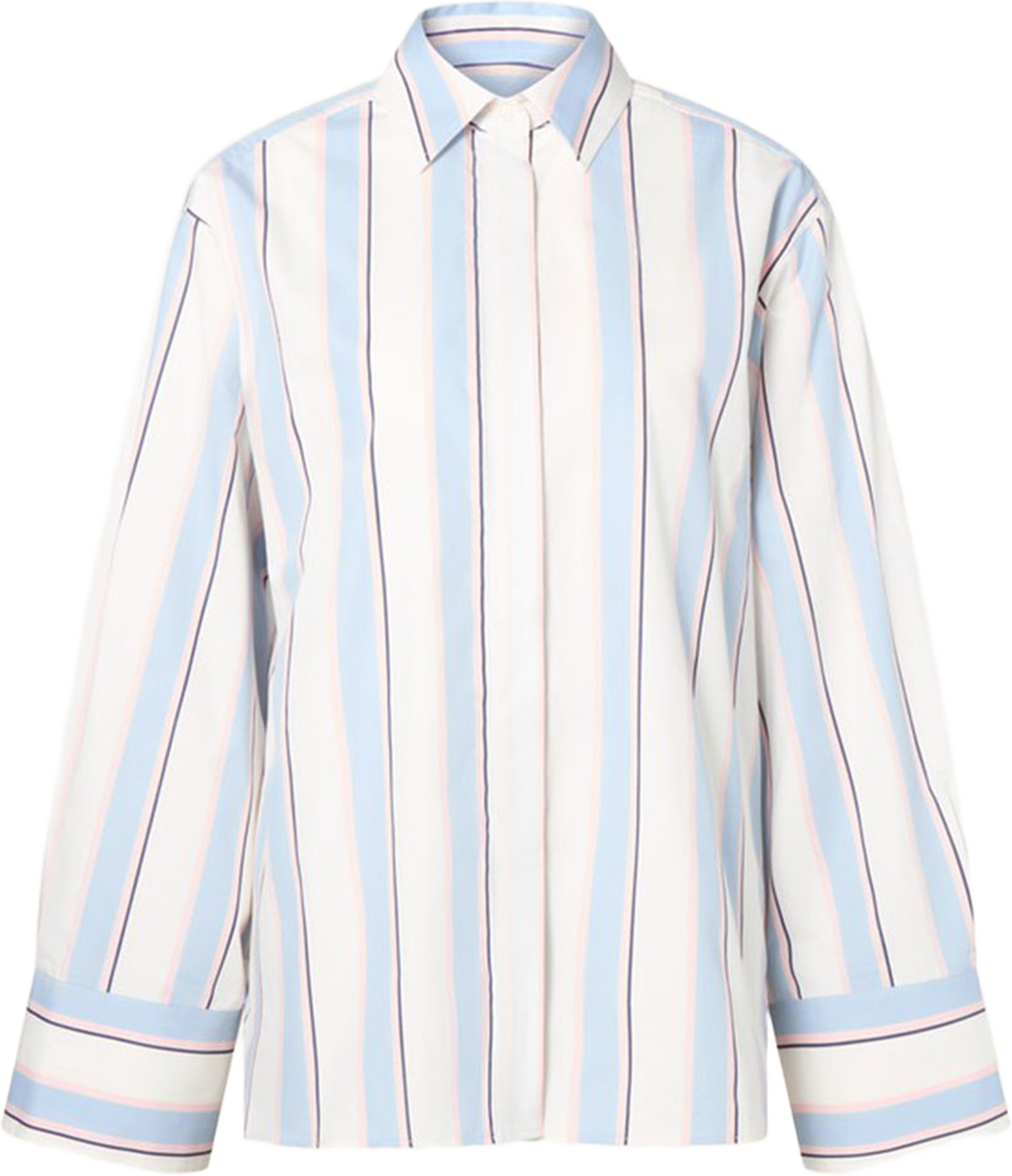 Klassisk Poplinskjorta, från Malina, i färgen Sky Blue Stripe1. Klicka för att öppna bilden i stort format