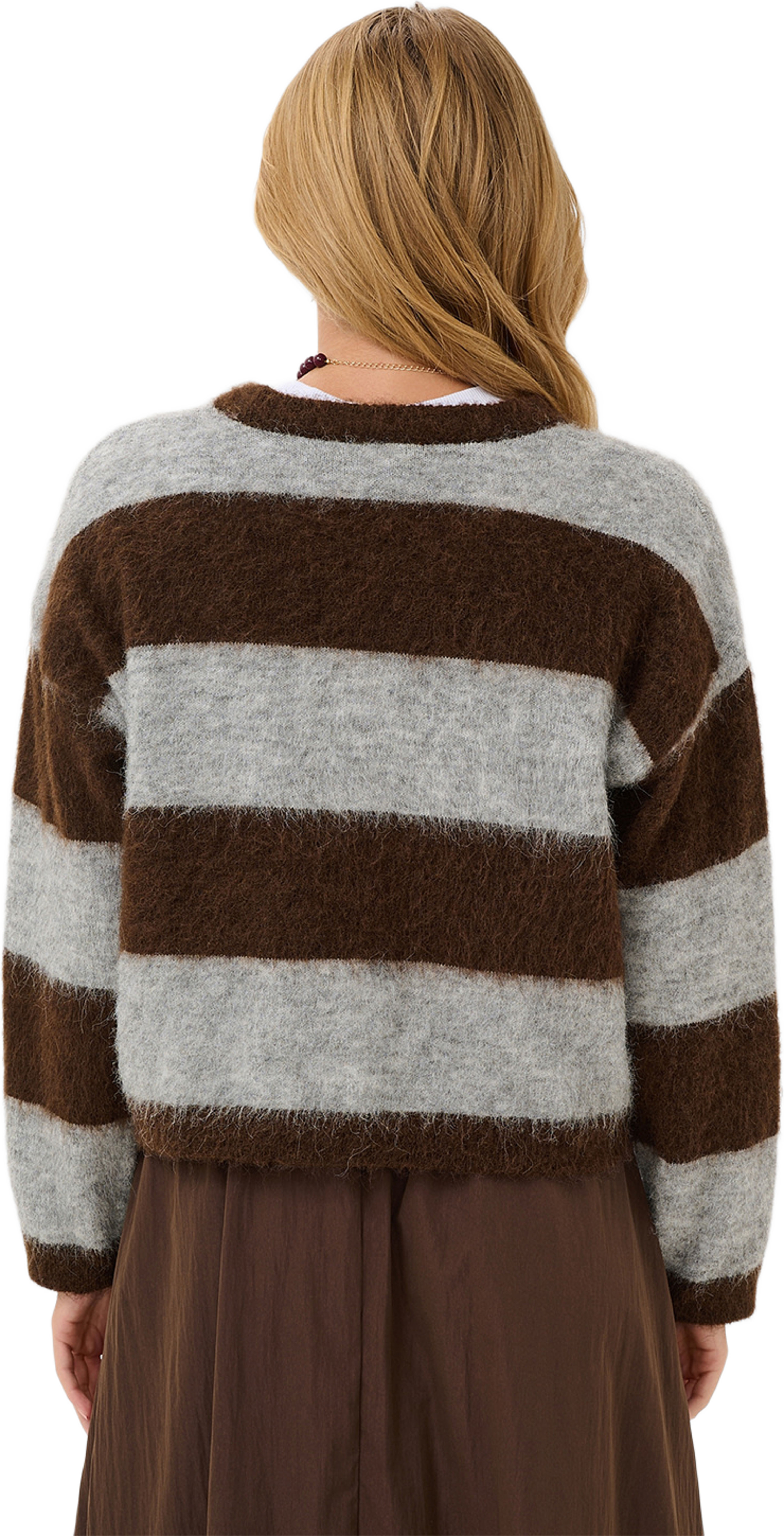 TayzieSZ Pullover, från Saint Tropez, i färgen Chocolate Grey Melange Stripe. Klicka för att öppna bilden i stort format