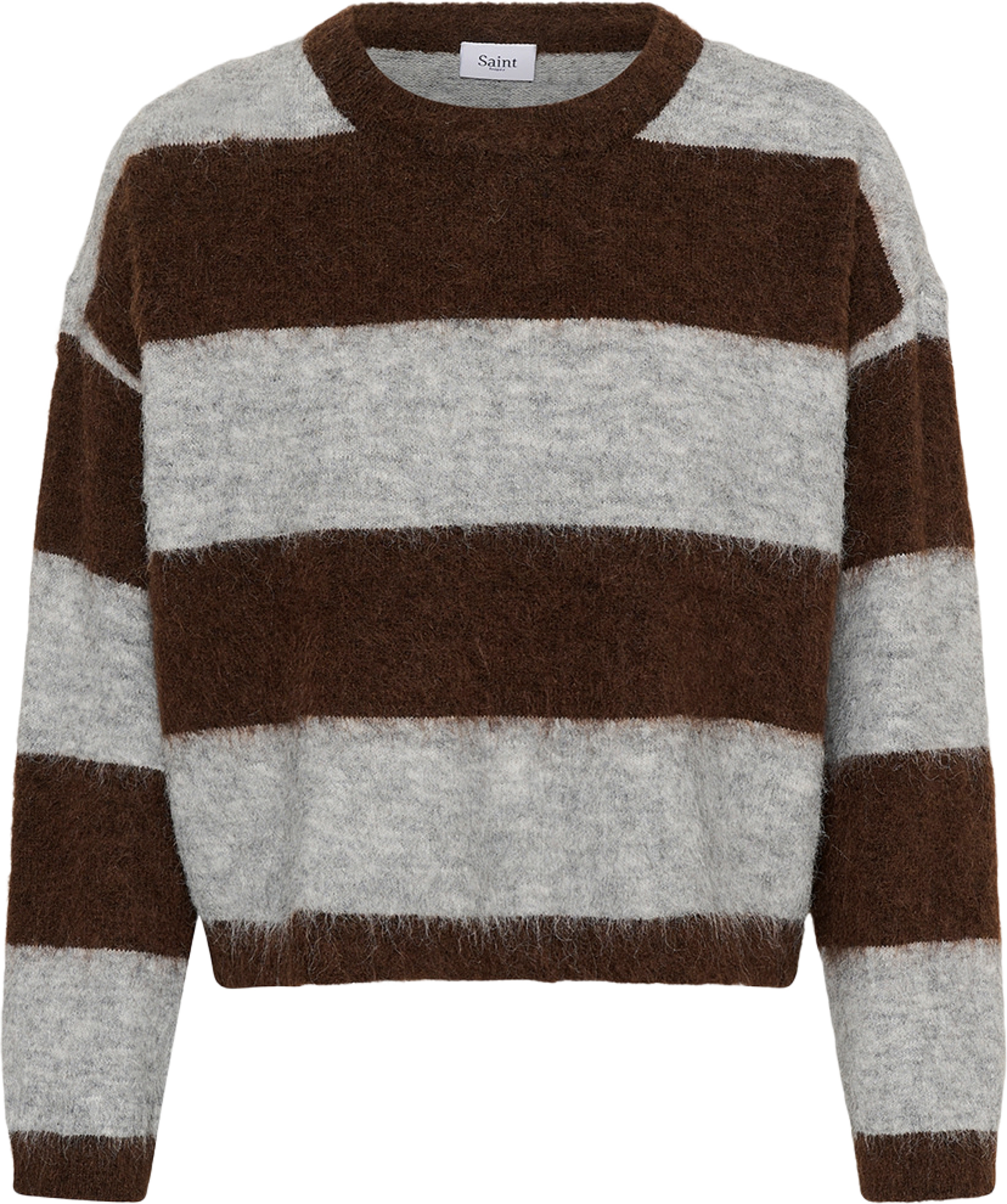TayzieSZ Pullover, från Saint Tropez, i färgen Chocolate Grey Melange Stripe. Klicka för att öppna bilden i stort format
