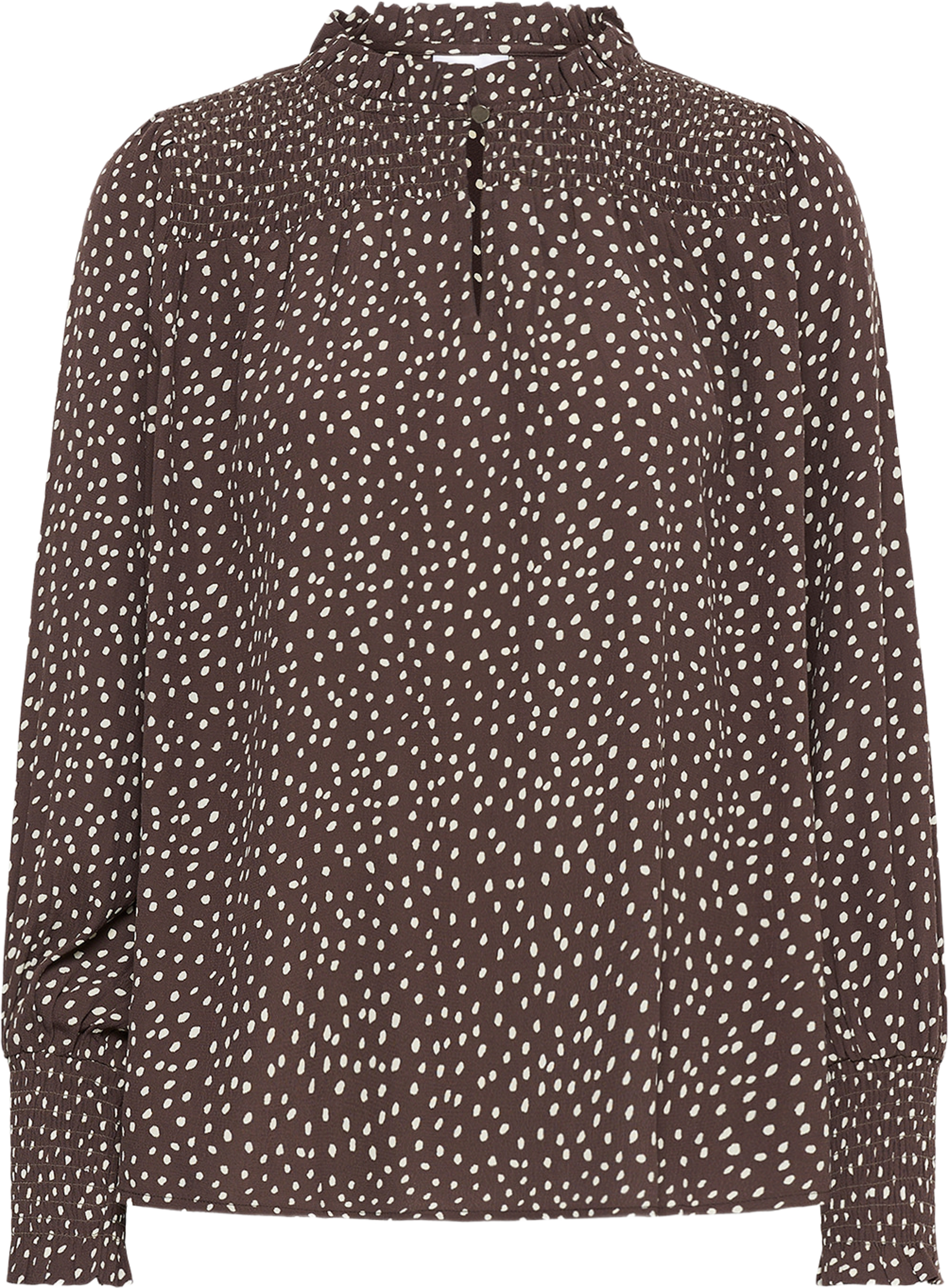 MalikaSZ Blouse, från Saint Tropez, i färgen Chocolate Brown Ice Drea Dot. Klicka för att öppna bilden i stort format