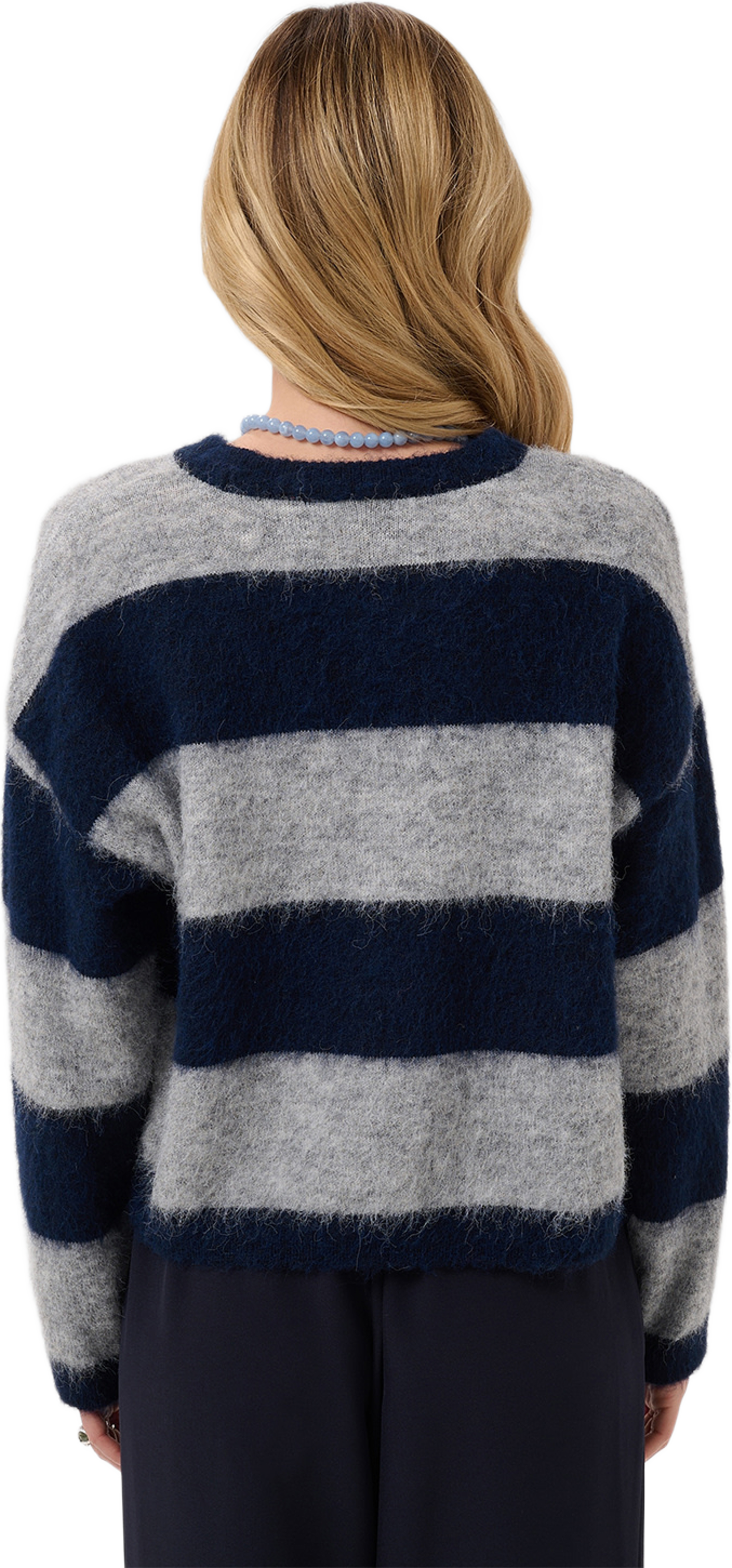 TayzieSZ Pullover, från Saint Tropez, i färgen Navy Grey Melange Stripe. Klicka för att öppna bilden i stort format