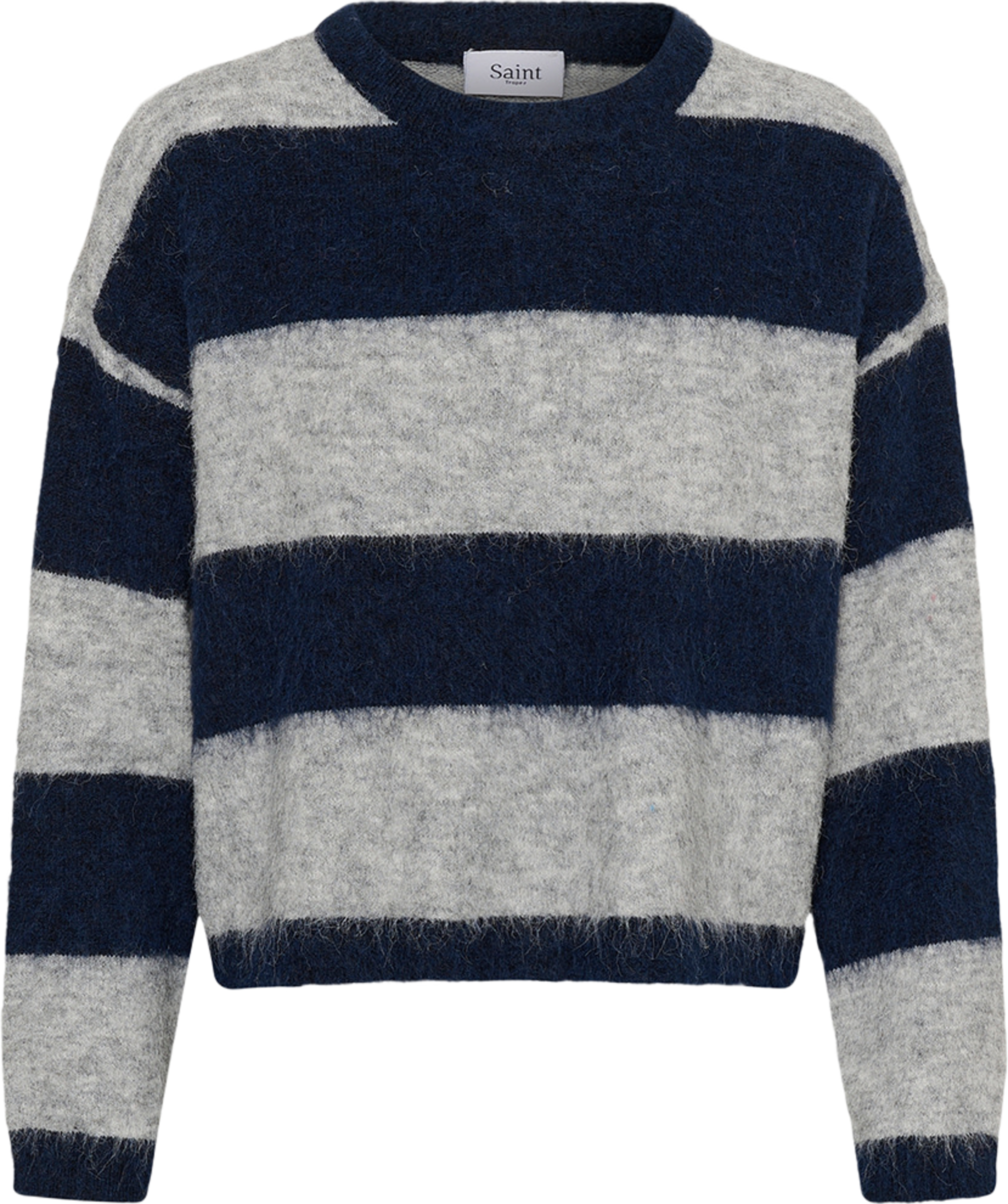TayzieSZ Pullover, från Saint Tropez, i färgen Navy Grey Melange Stripe. Klicka för att öppna bilden i stort format