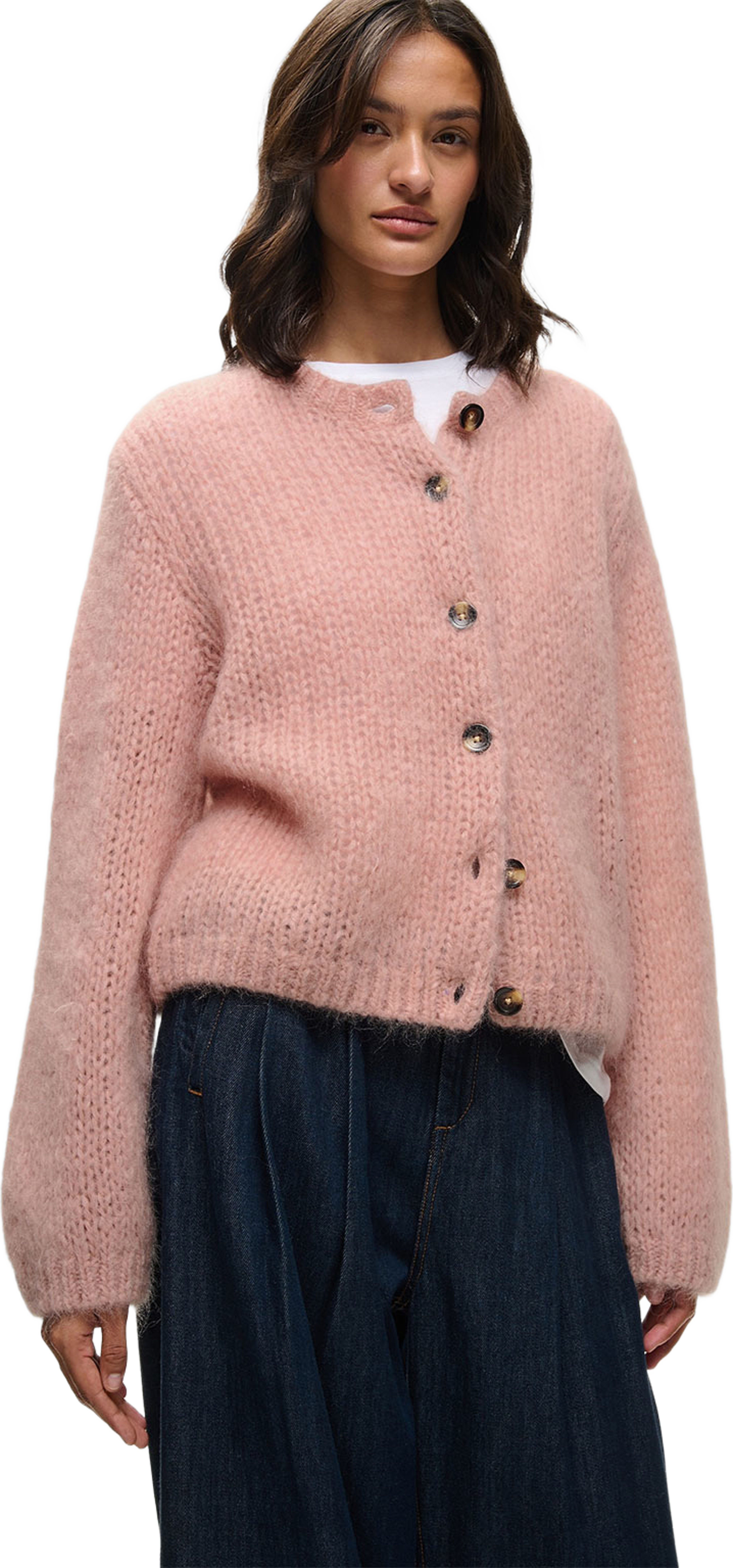 Jetra Cardigan, från Inwear, i färgen Pale Mauve. Klicka för att öppna bilden i stort format
