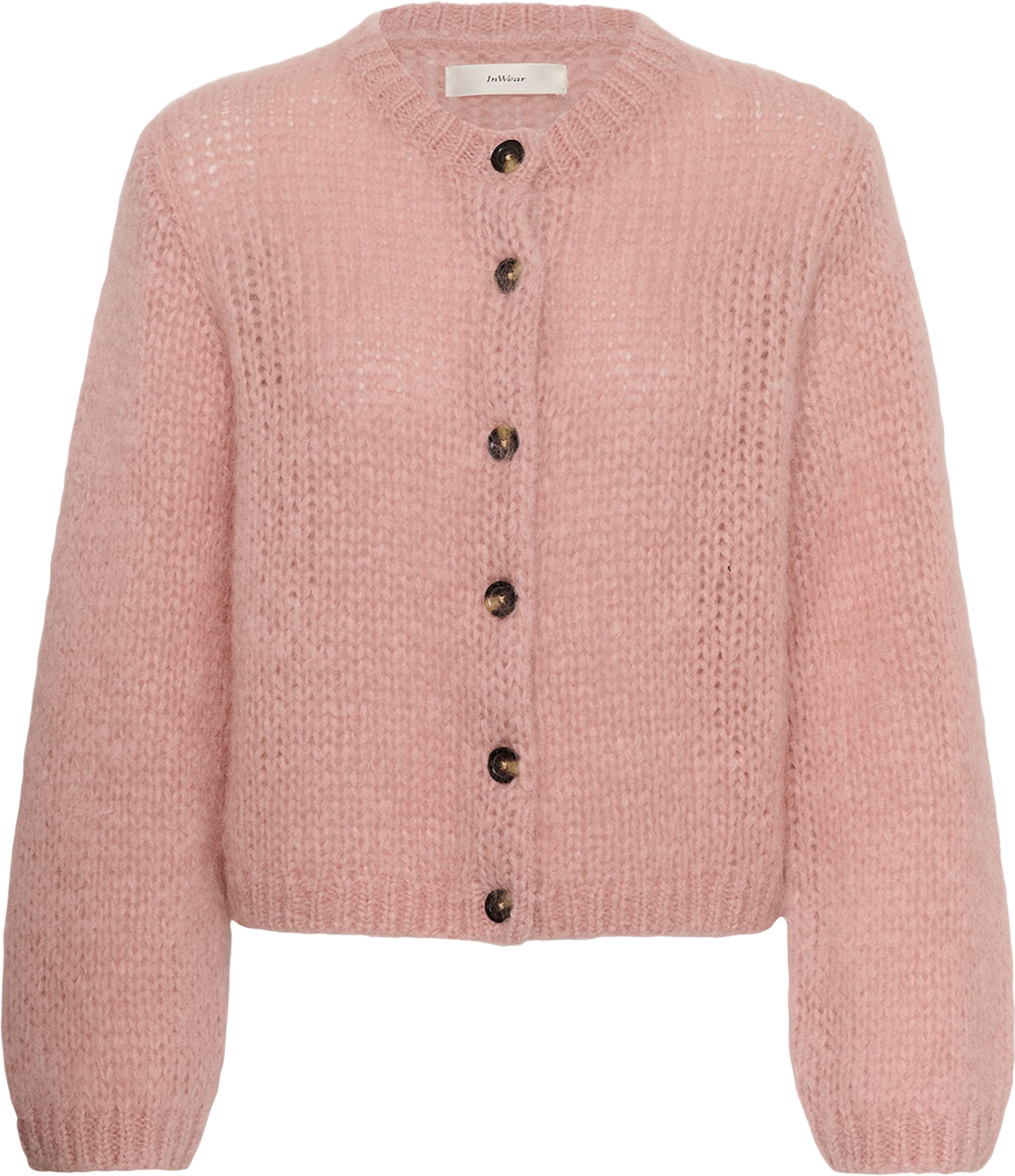 Jetra Cardigan, från Inwear, i färgen Pale Mauve. Klicka för att öppna bilden i stort format