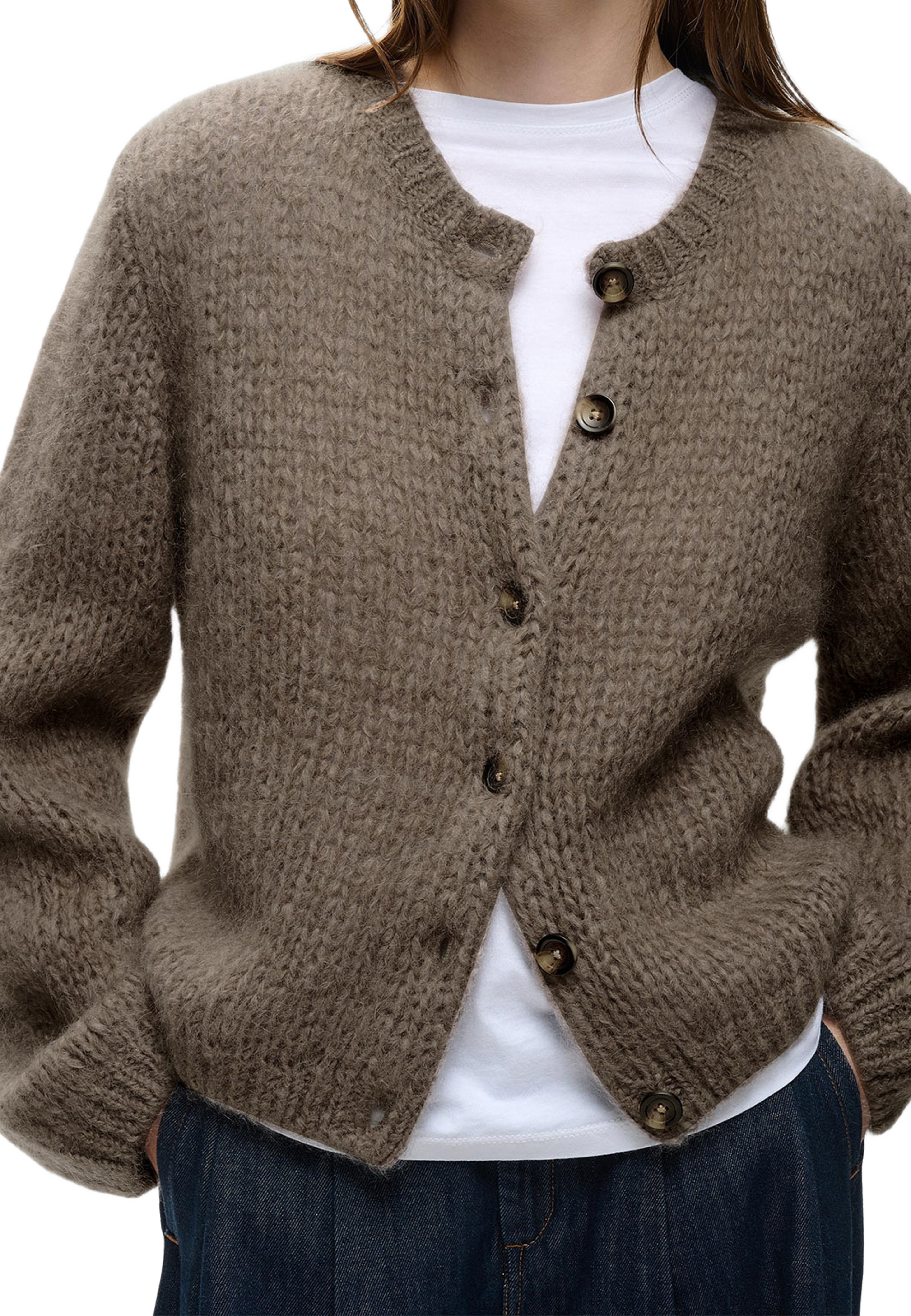 Jetra Cardigan, från Inwear, i färgen Cinder. Klicka för att öppna bilden i stort format