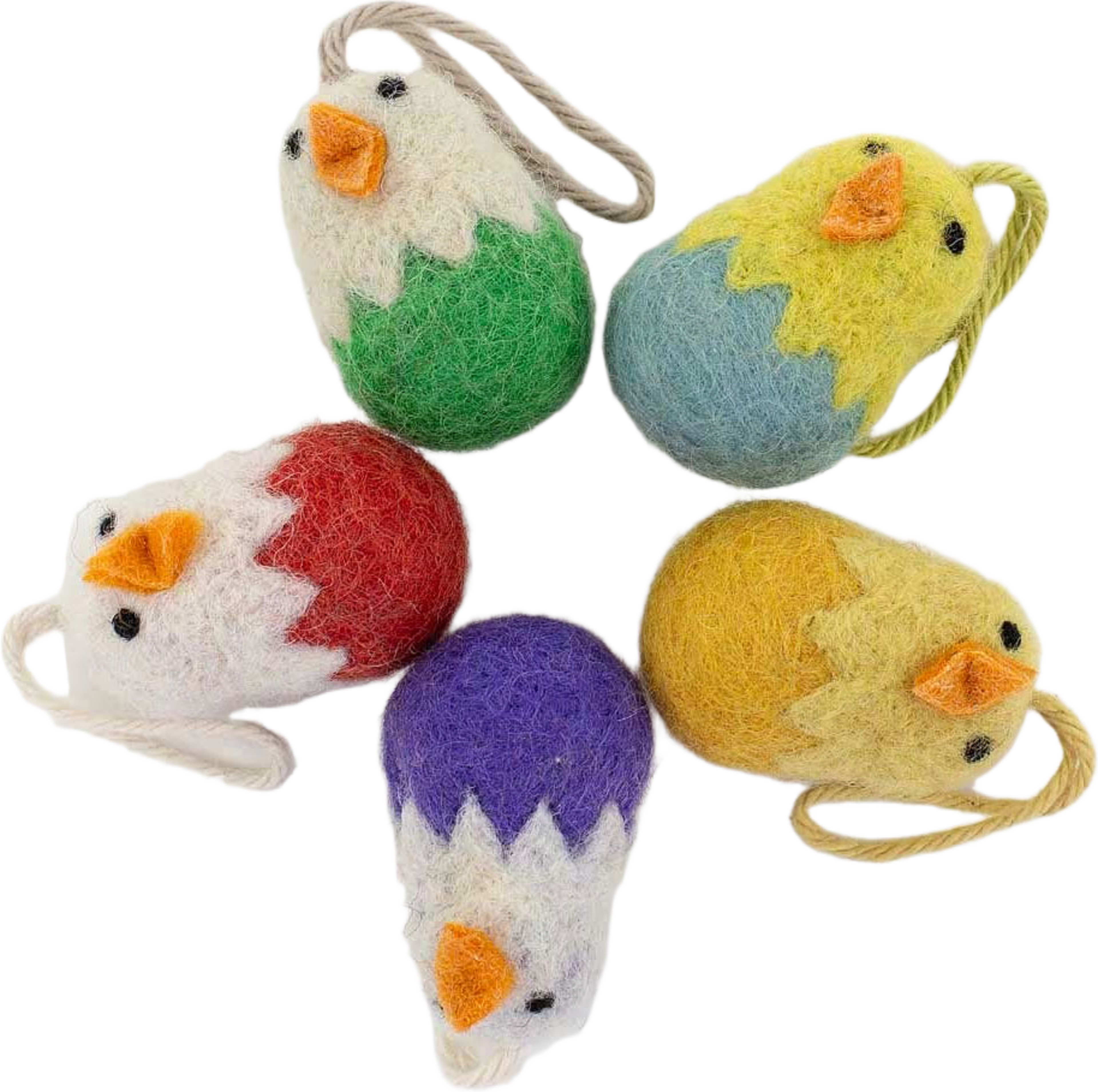 Chick in egg påskhänge 5-p, från A World of Craft, i färgen Multi. Klicka för att öppna bilden i stort format