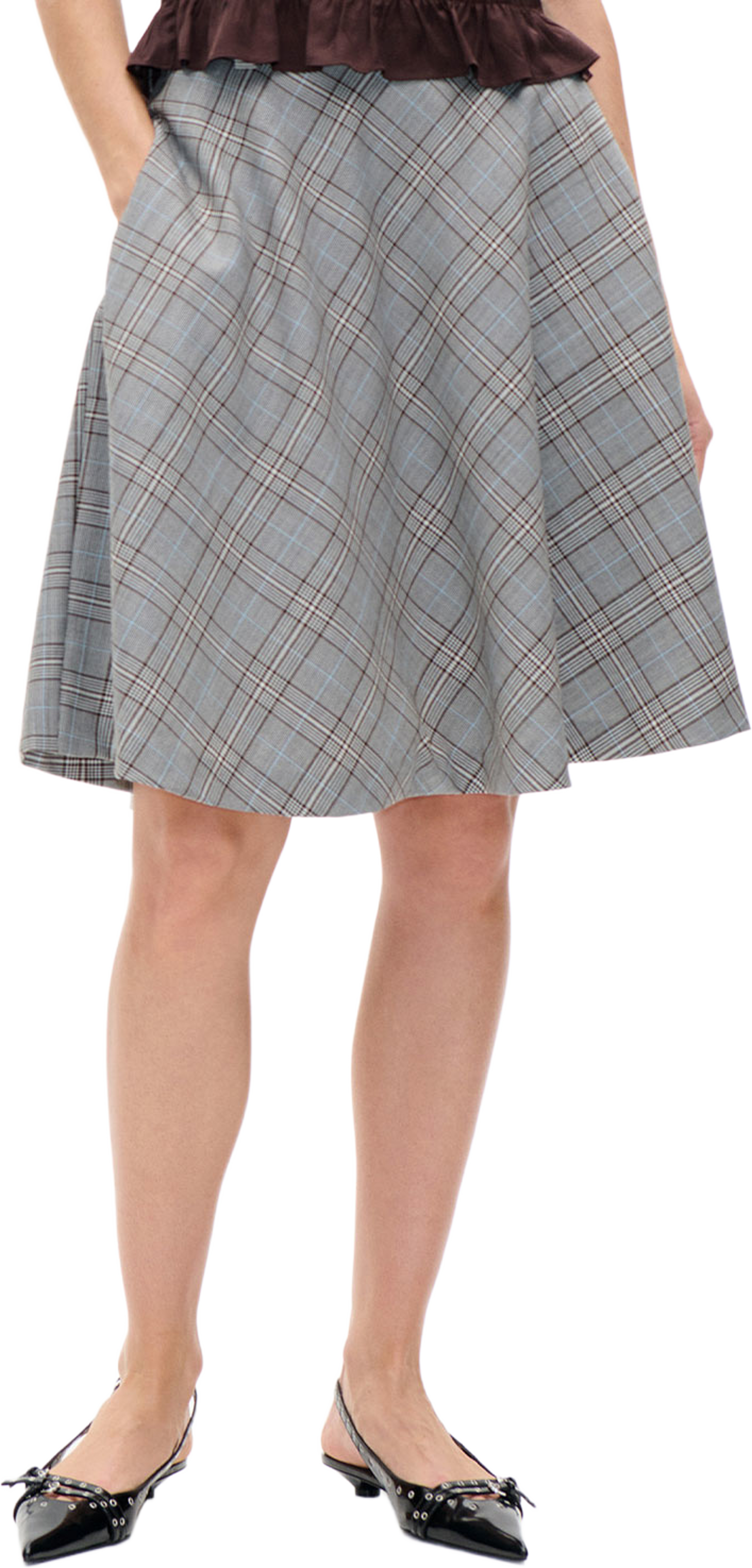 Simme Skirt, från Baum und Pferdgarten, i färgen Grey Mini Check. Klicka för att öppna bilden i stort format